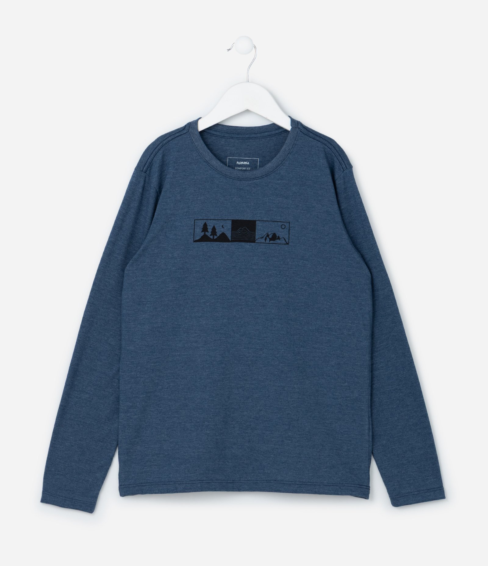 Camiseta Infantil com Estampa Paisagem - Tam 5 a 14 Anos Azul 1