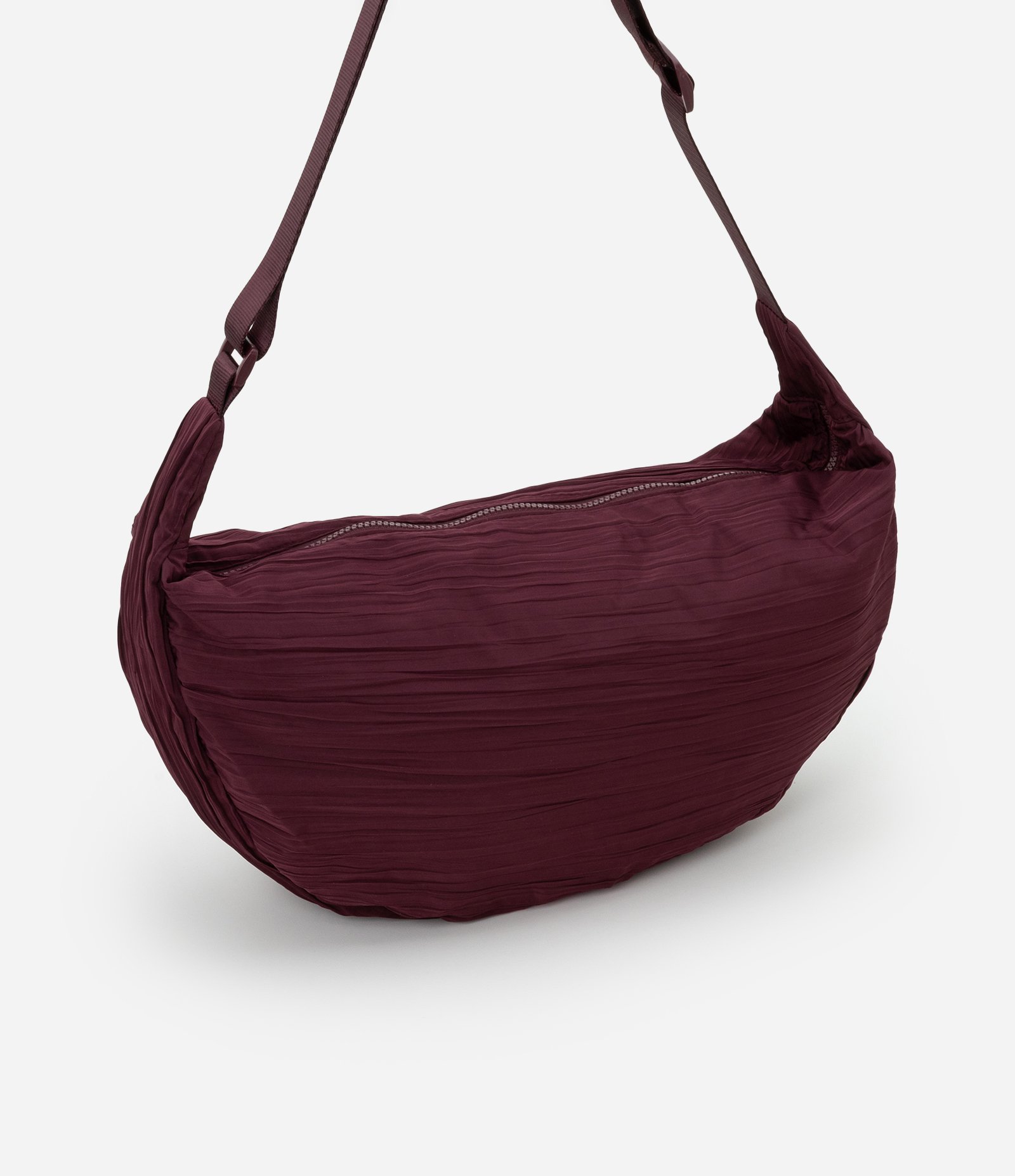 Bolsa Hobo Shoulder Média com Alça Transversal Regulável Bordô 1