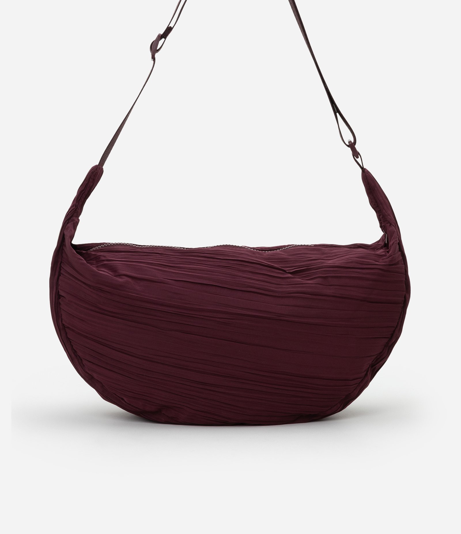 Bolsa Hobo Shoulder Média com Alça Transversal Regulável Bordô 3