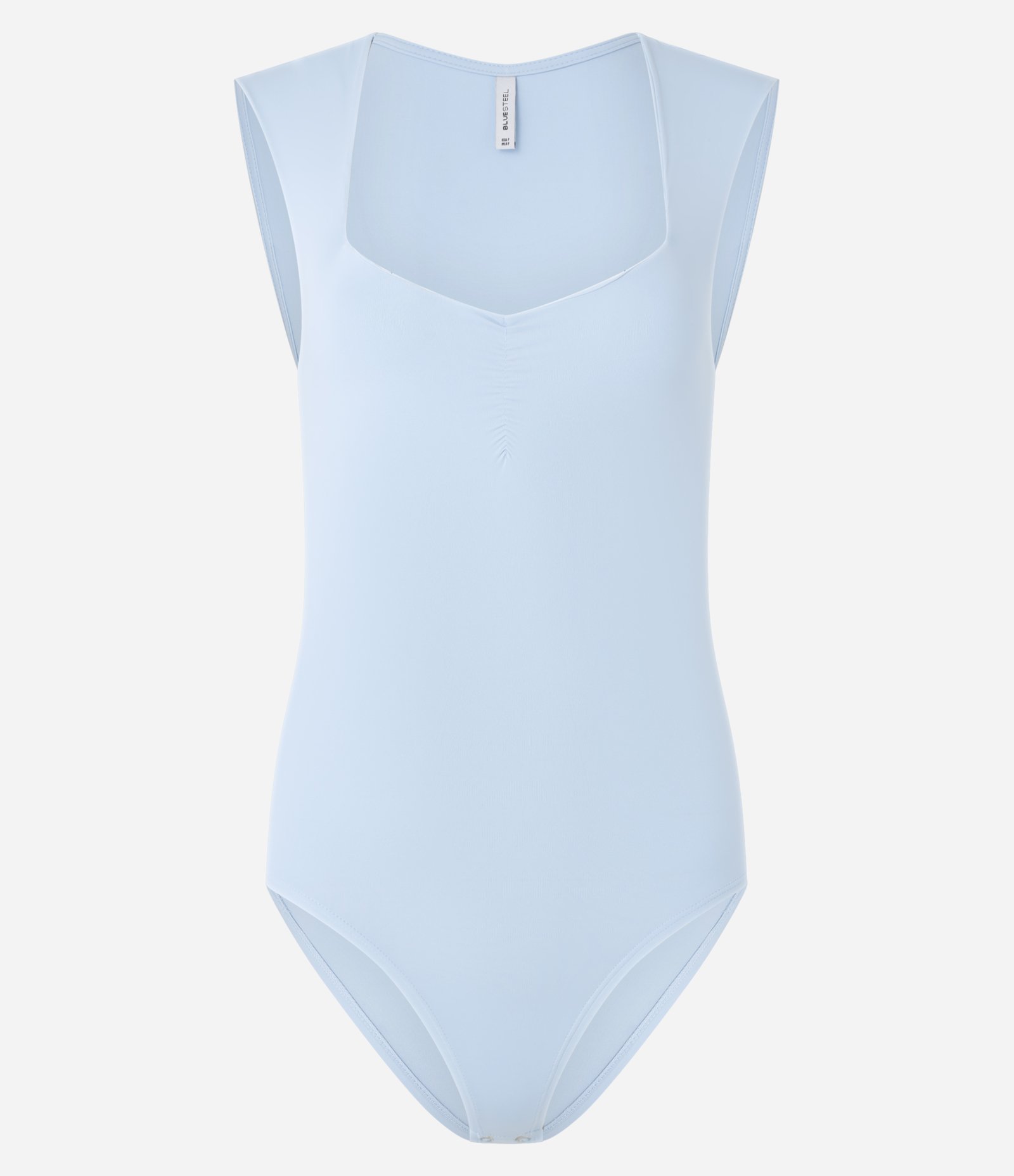 Body em Microfibra com Decote Coração Franzidinho Azul 6