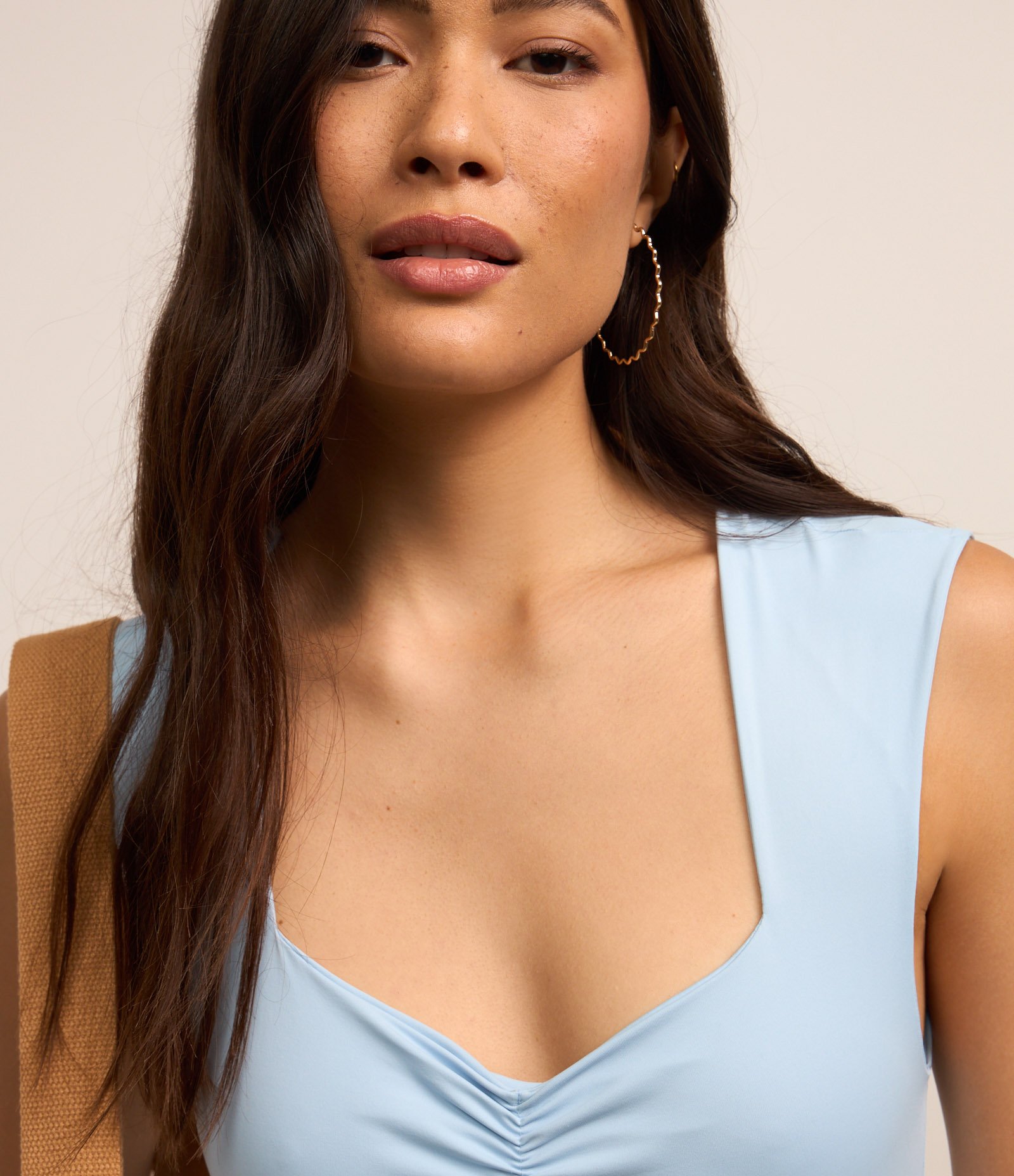 Body em Microfibra com Decote Coração Franzidinho Azul 5