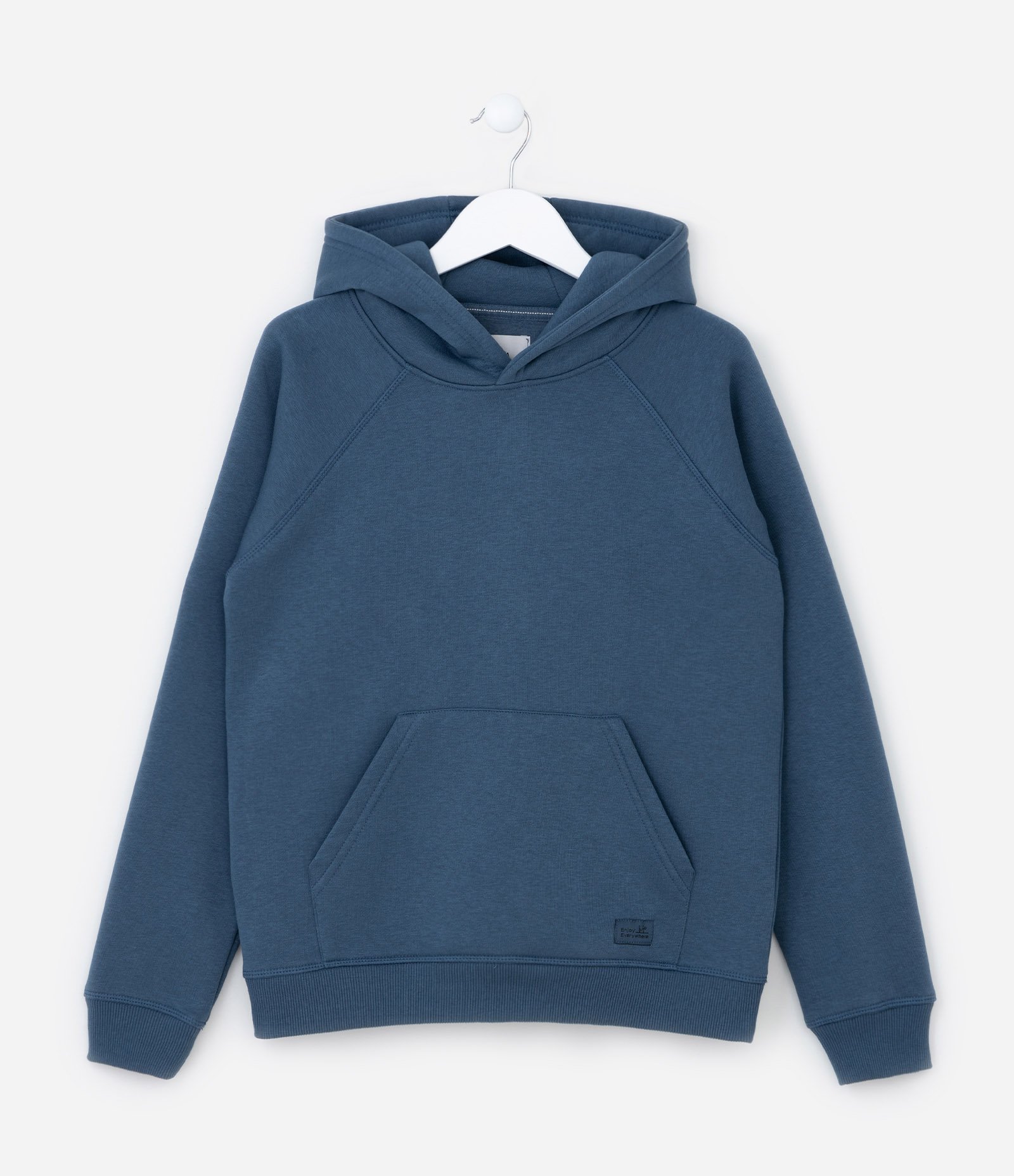 Casaco Infantil Básico com Capuz e Bolsos - Tam- 5 a 14 Anos Azul 2