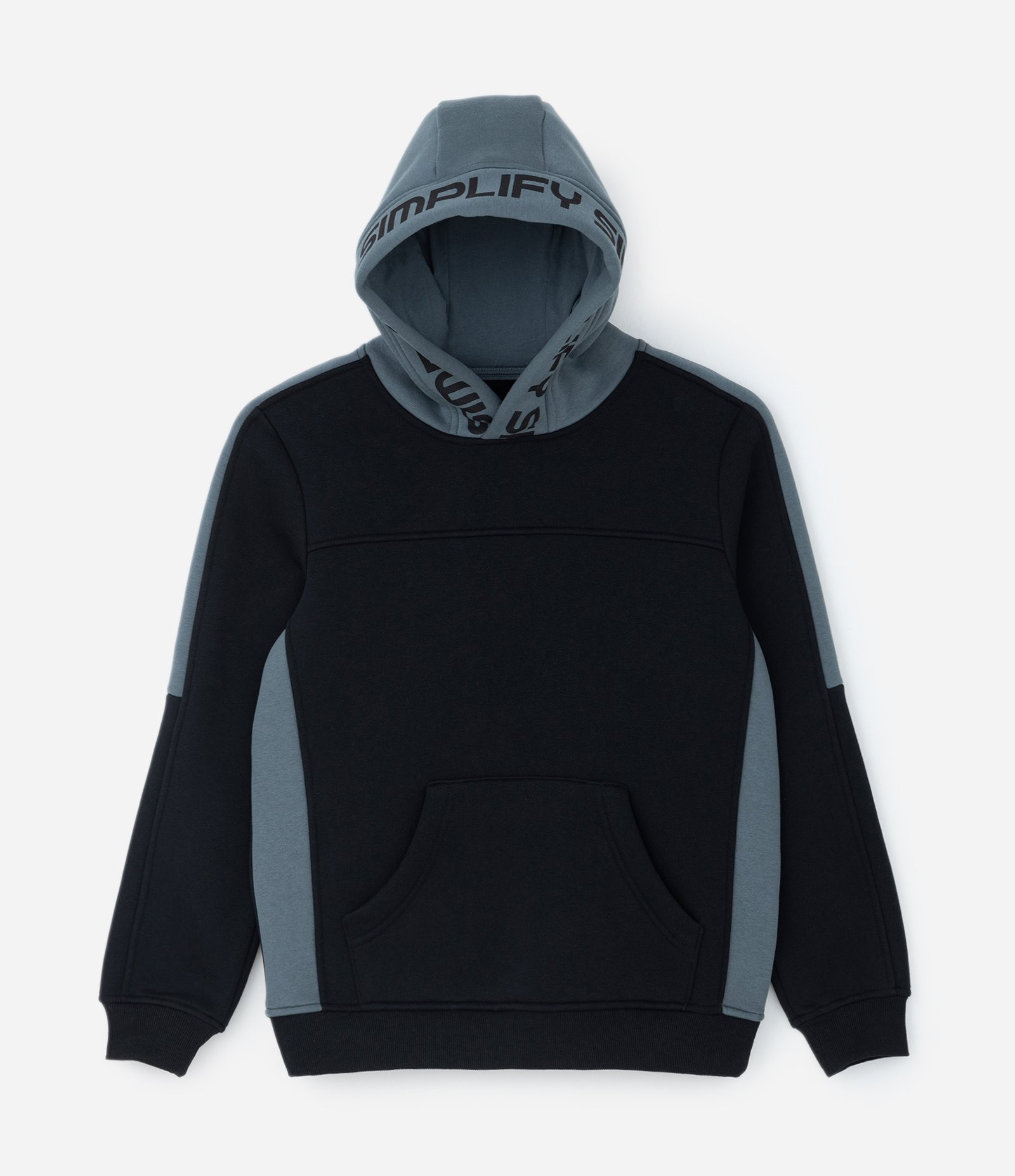 Casaco Infantil com Capuz e Recortes - Tam 5 a 14 Anos Preto 1