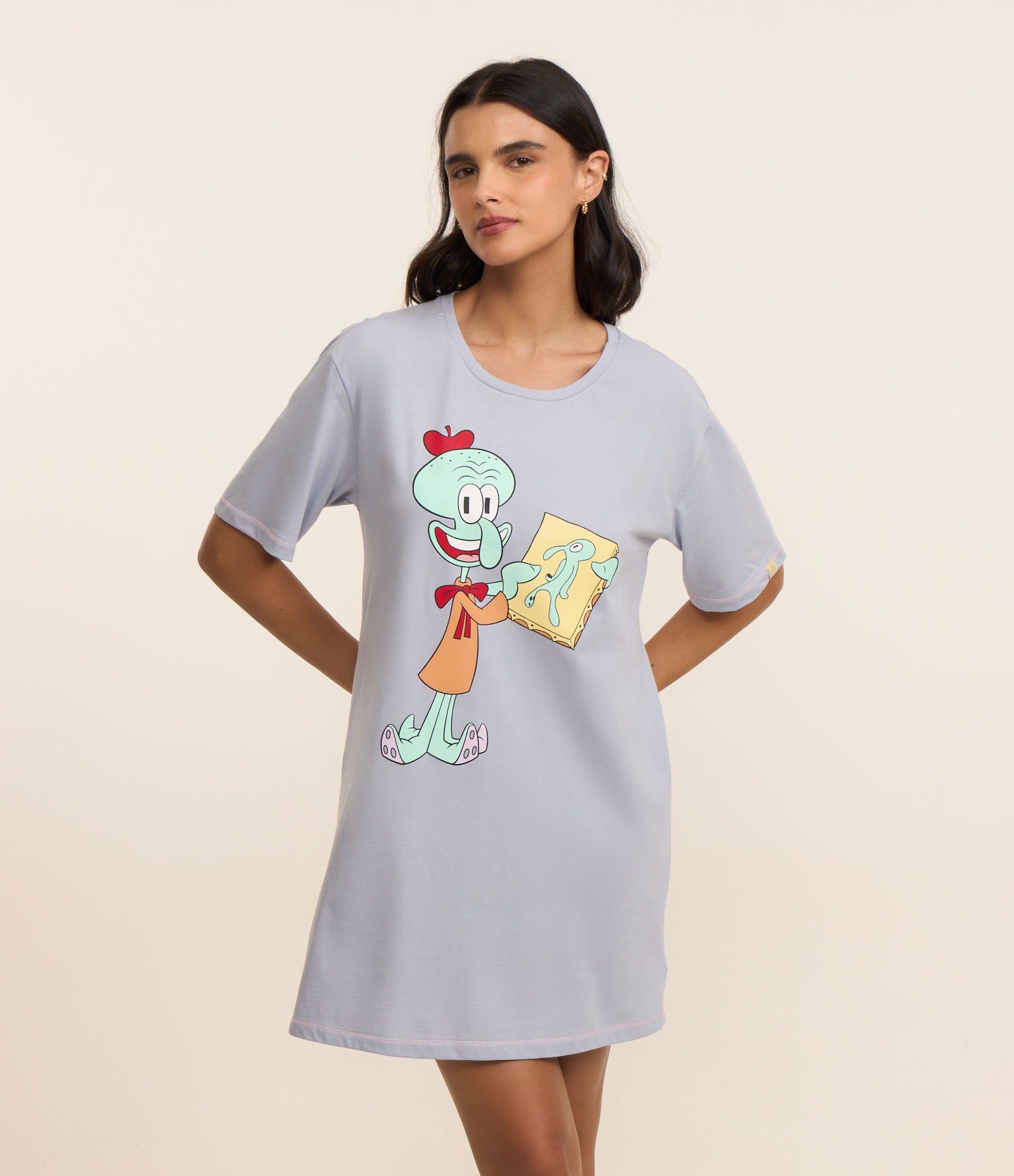 Camisola em Algodão com Estampa do Lula Molusco Azul 1