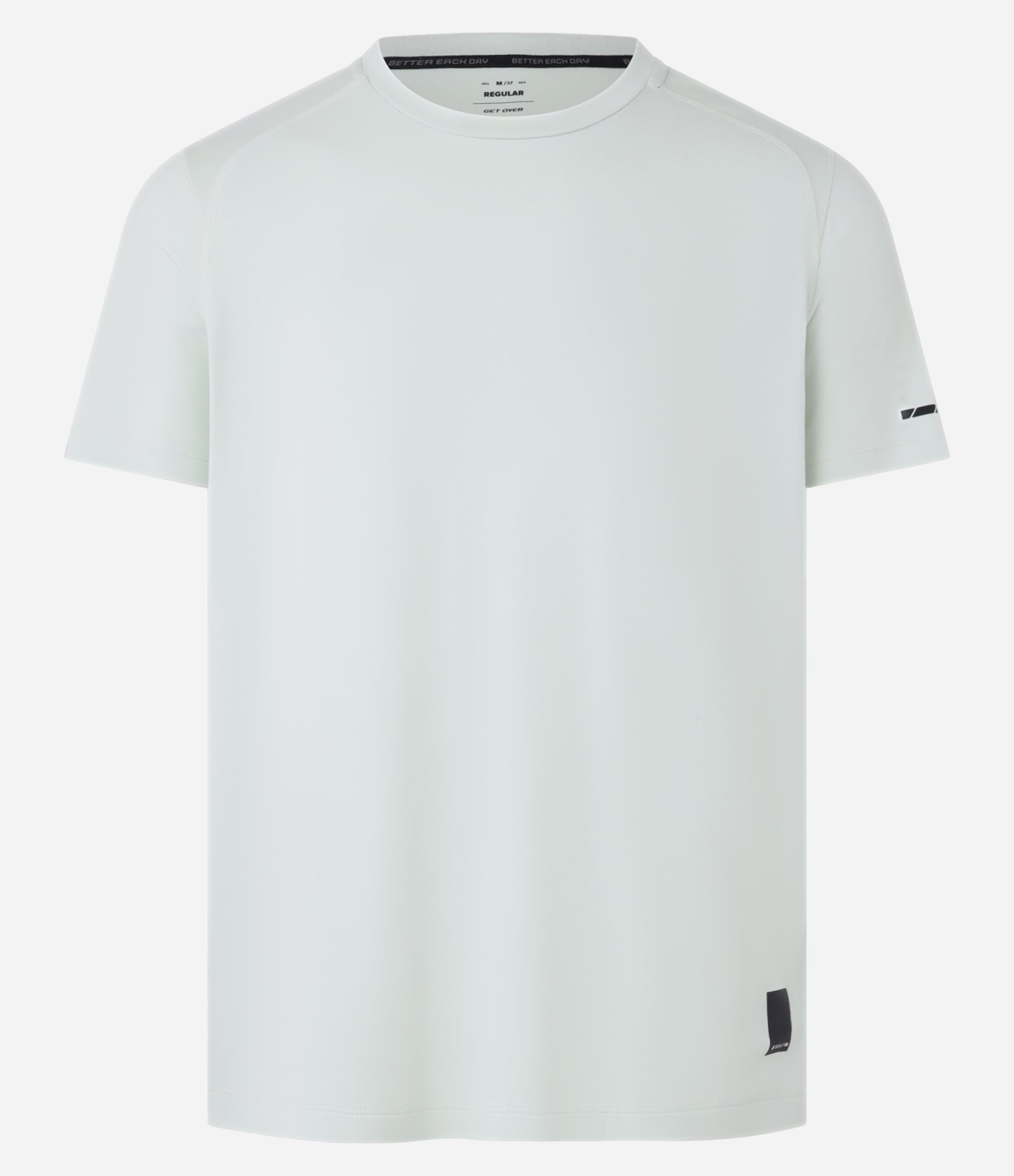 Camiseta Regular Esportiva em Tecnologia Dry com Etiqueta na Barra Azul Esverado 8