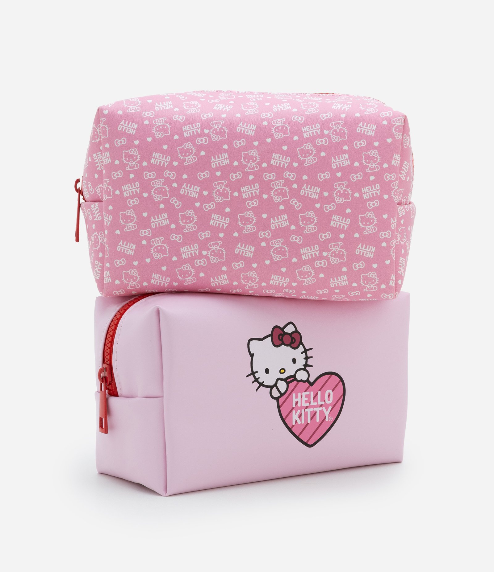 Kit 03 Nécessaire com Tamanhos Diversos e Estampa Hello Kitty Rosa 3