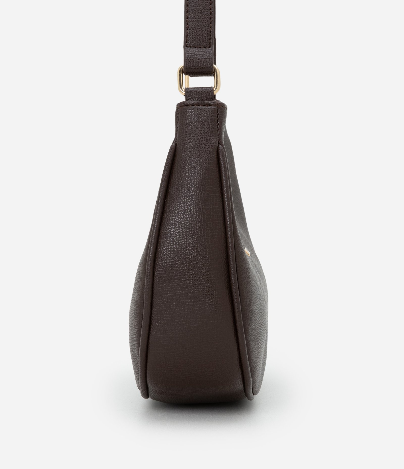 Bolsa Baguete Pequena e Estruturada com Alça de Mão Marrom Escuro 3