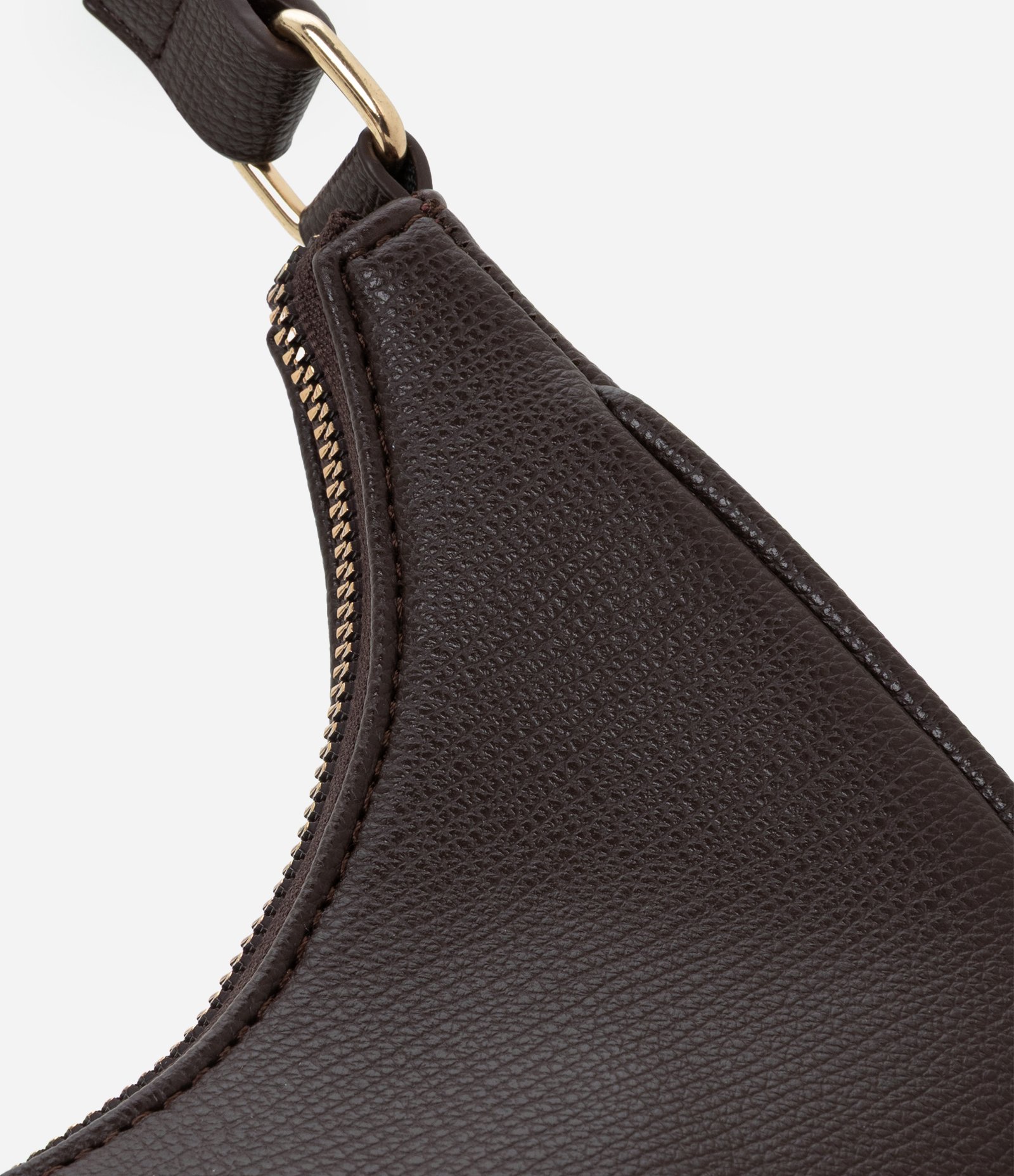 Bolsa Baguete Pequena e Estruturada com Alça de Mão Marrom Escuro 5