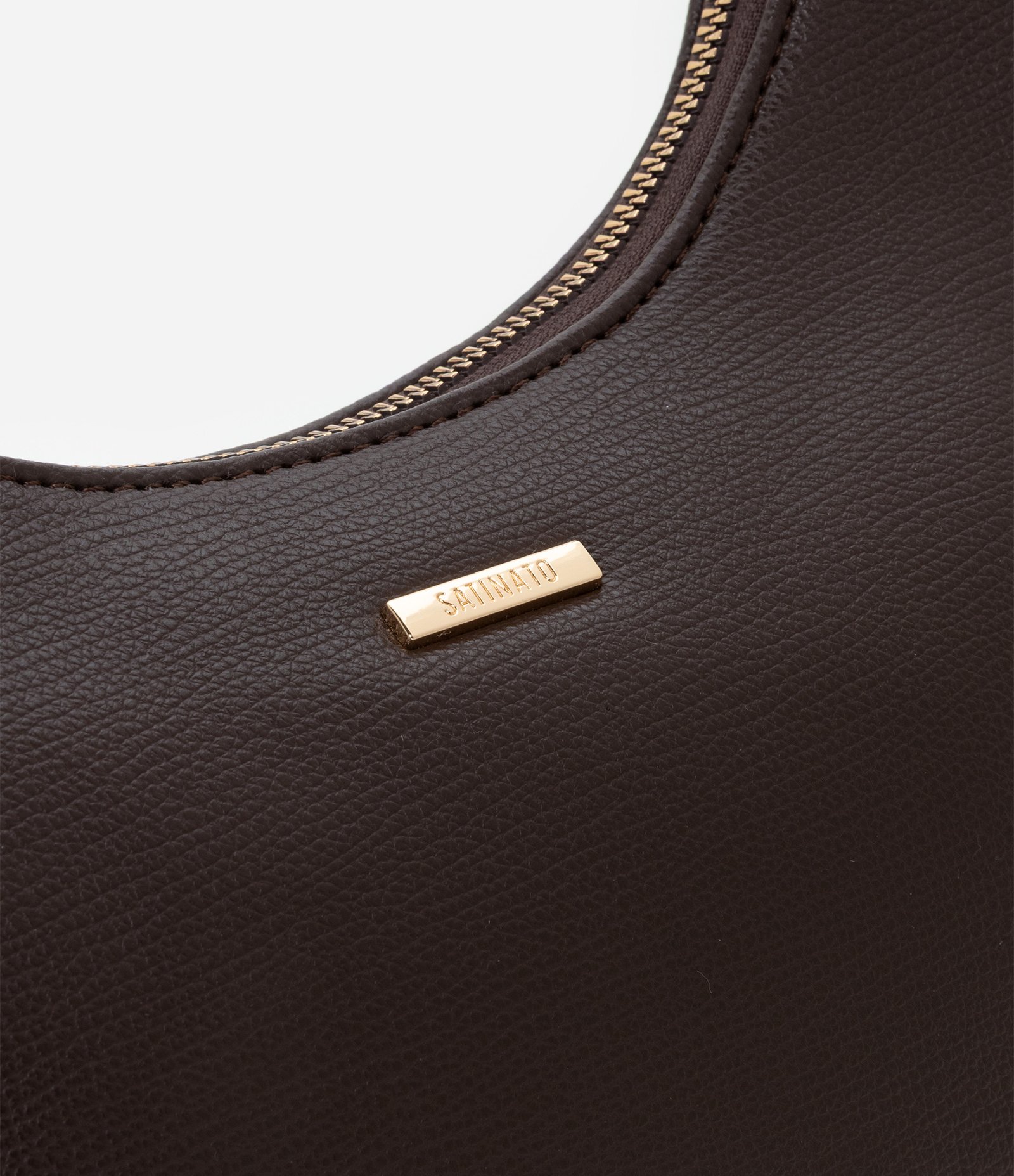 Bolsa Baguete Pequena e Estruturada com Alça de Mão Marrom Escuro 6