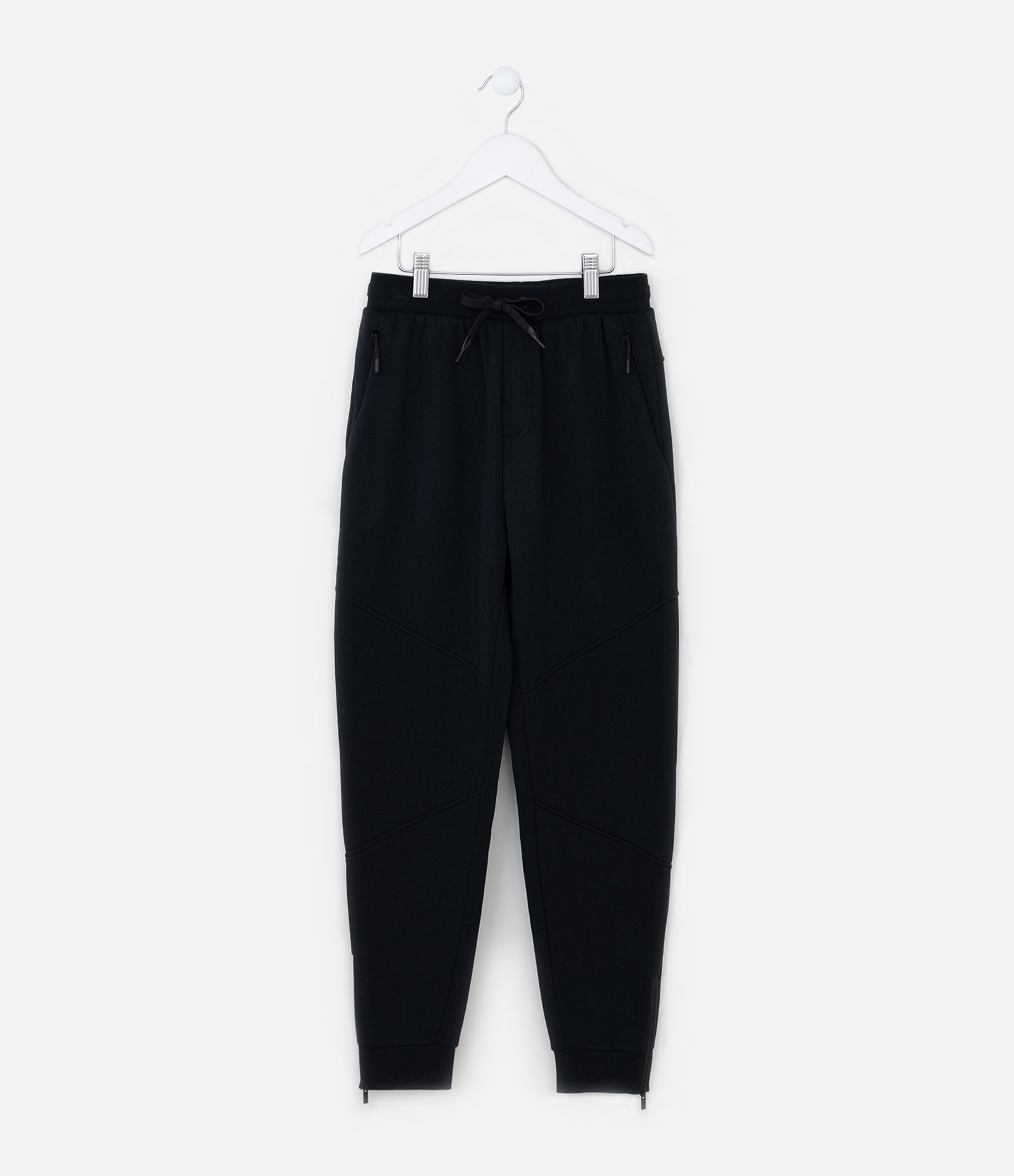 Calça Infantil com Recortes Zíper na Barra - Tam 5 a 14 Anos Preto 1