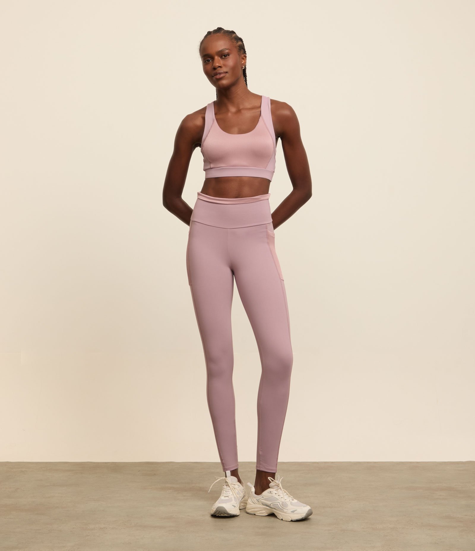 Calça Legging Esportiva em Poliamida com Cós Texturizado 1