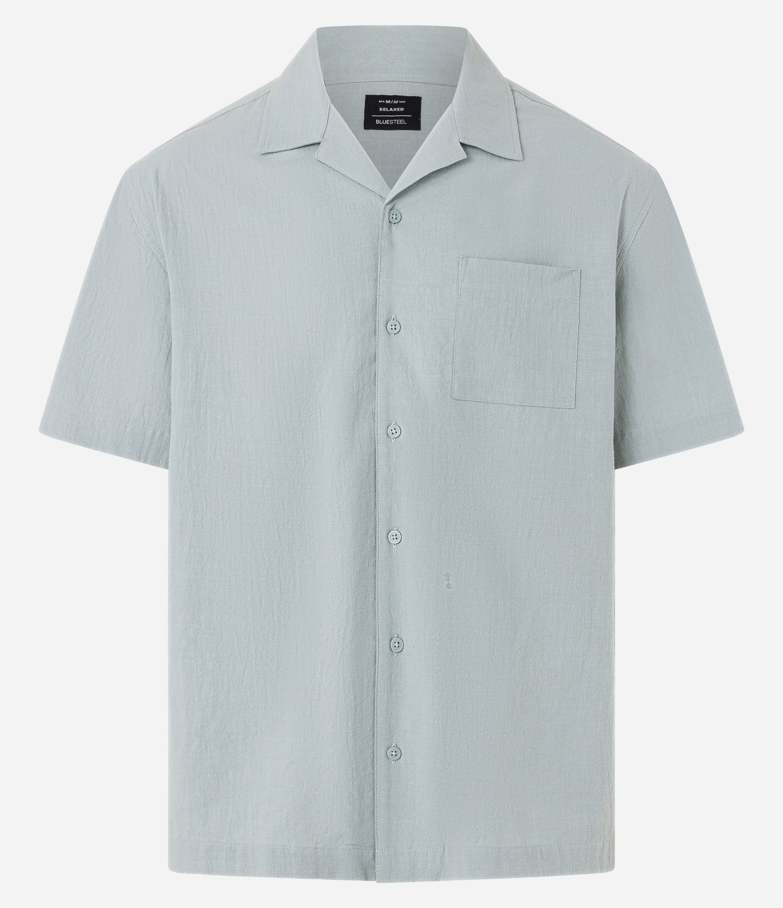 Camisa Relaxed em Tricoline com Textura Bowling Cinza 5