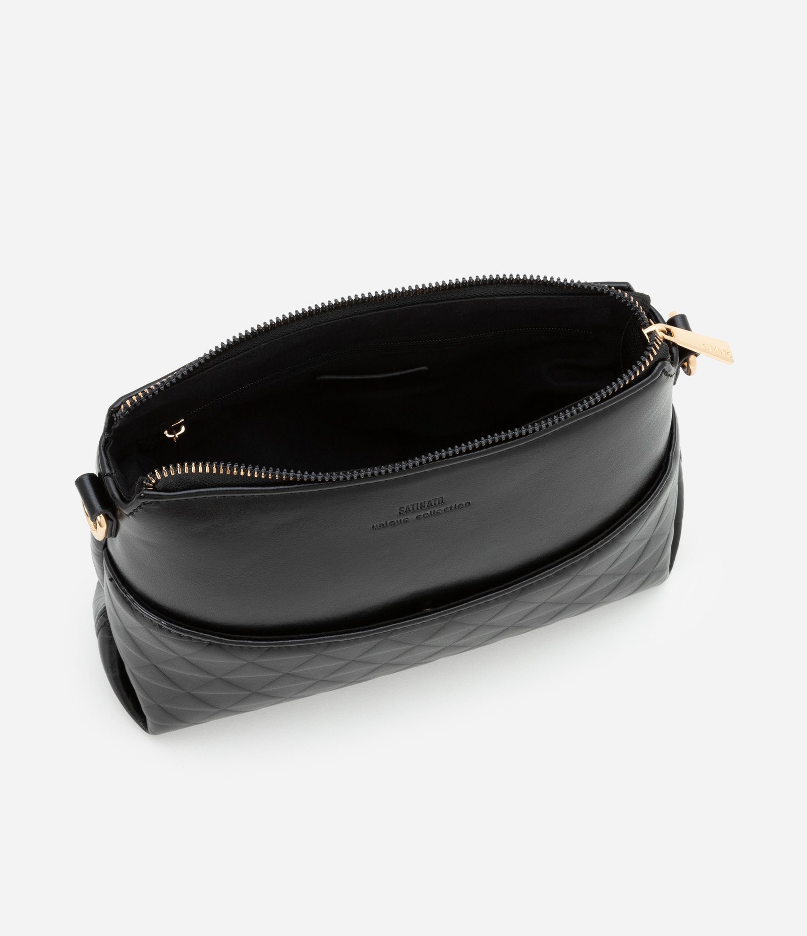 Bolsa Pequena em PU com Textura Embossed Preto 6