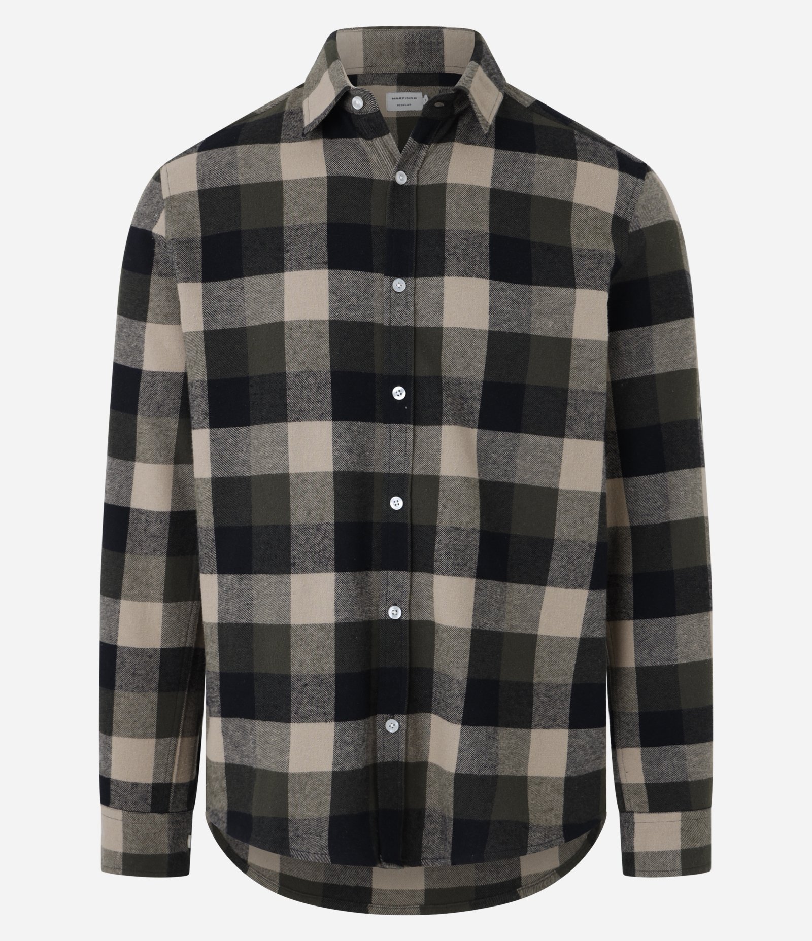 Camisa Comfort em Algodão com Estampa Xadrez e Manga Longa Verde/Cinza/Marrom 5