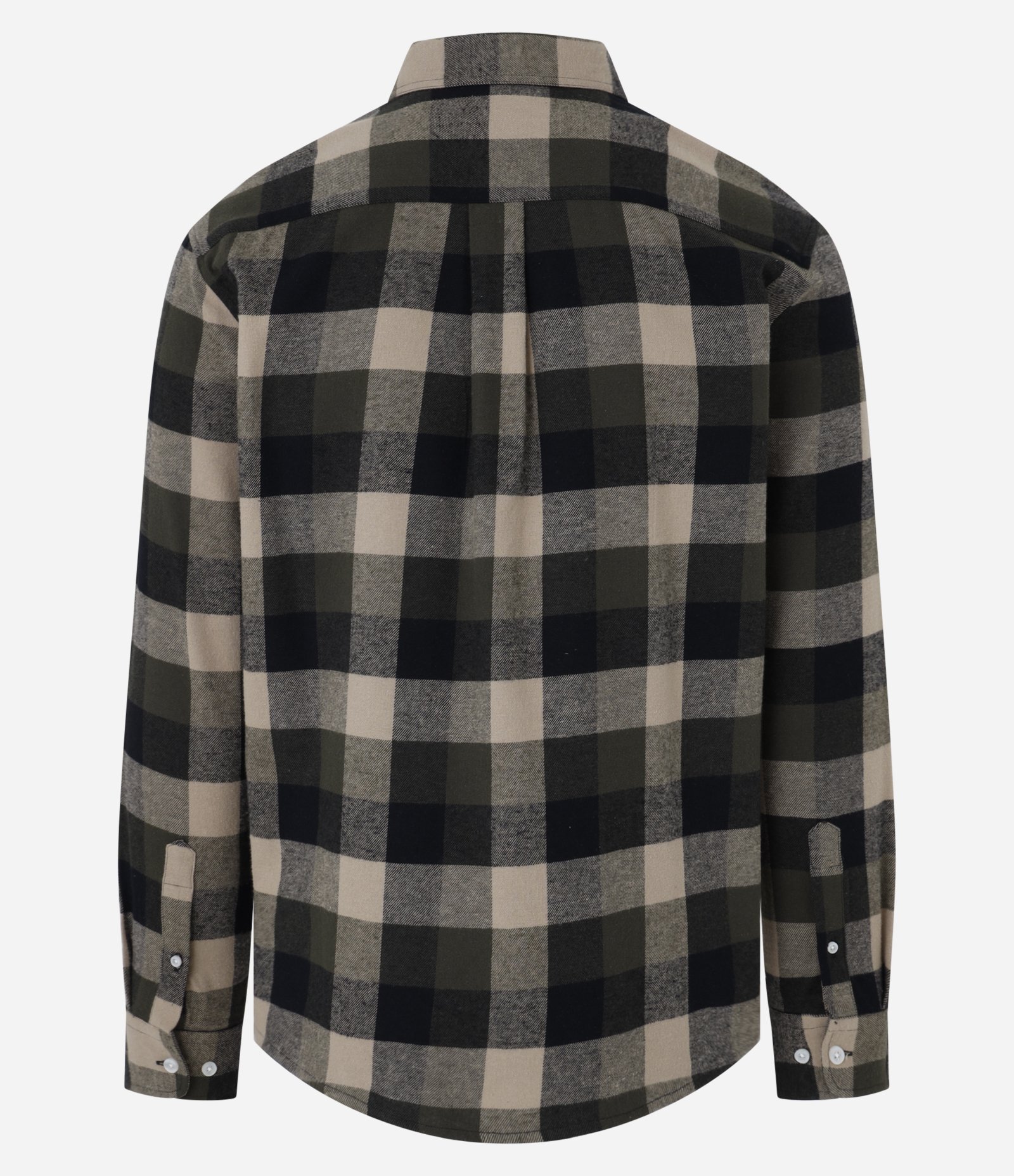 Camisa Comfort em Algodão com Estampa Xadrez e Manga Longa Verde/Cinza/Marrom 7