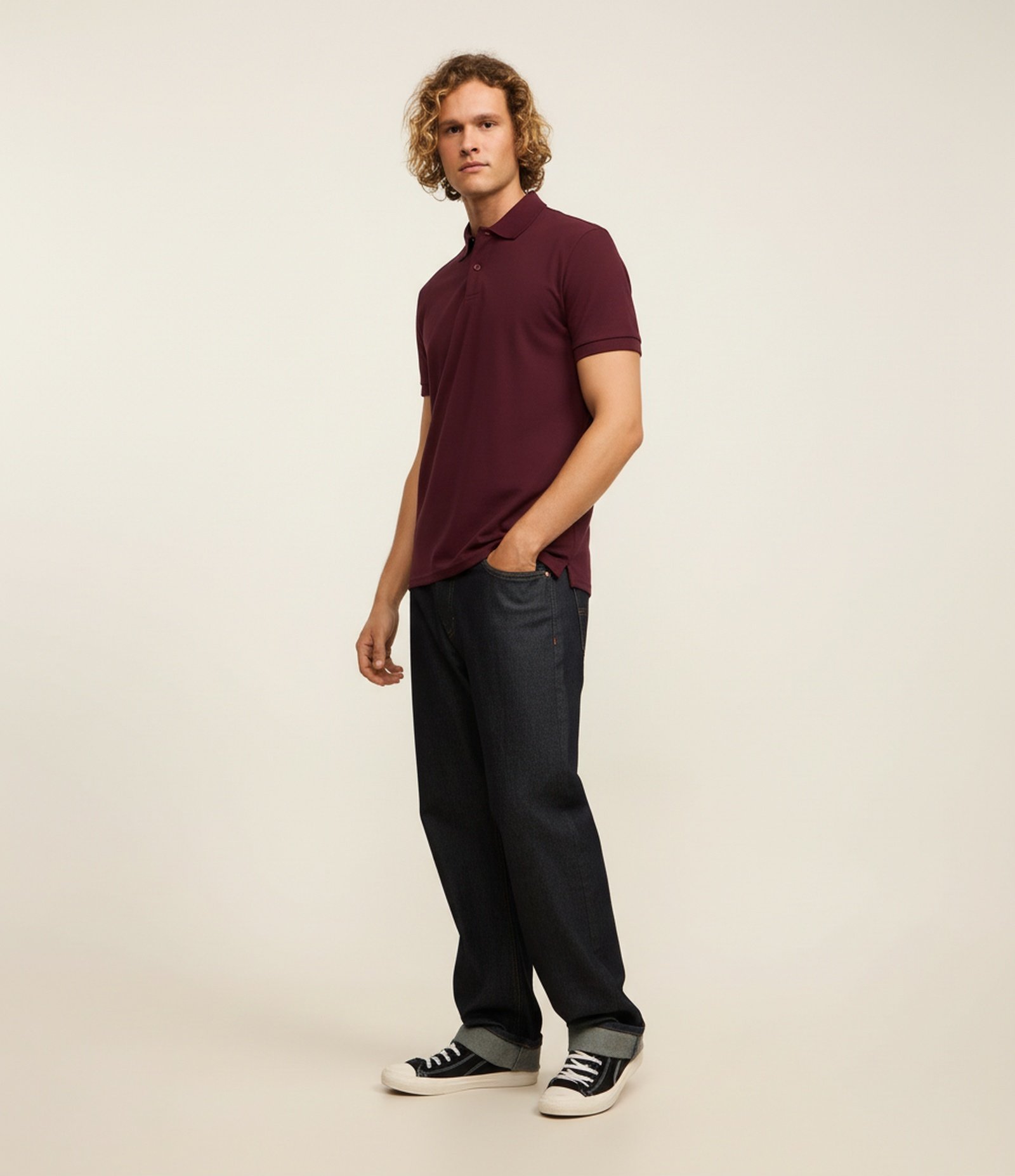Camisa Polo Comfort em Algodão Peruano Vinho 1