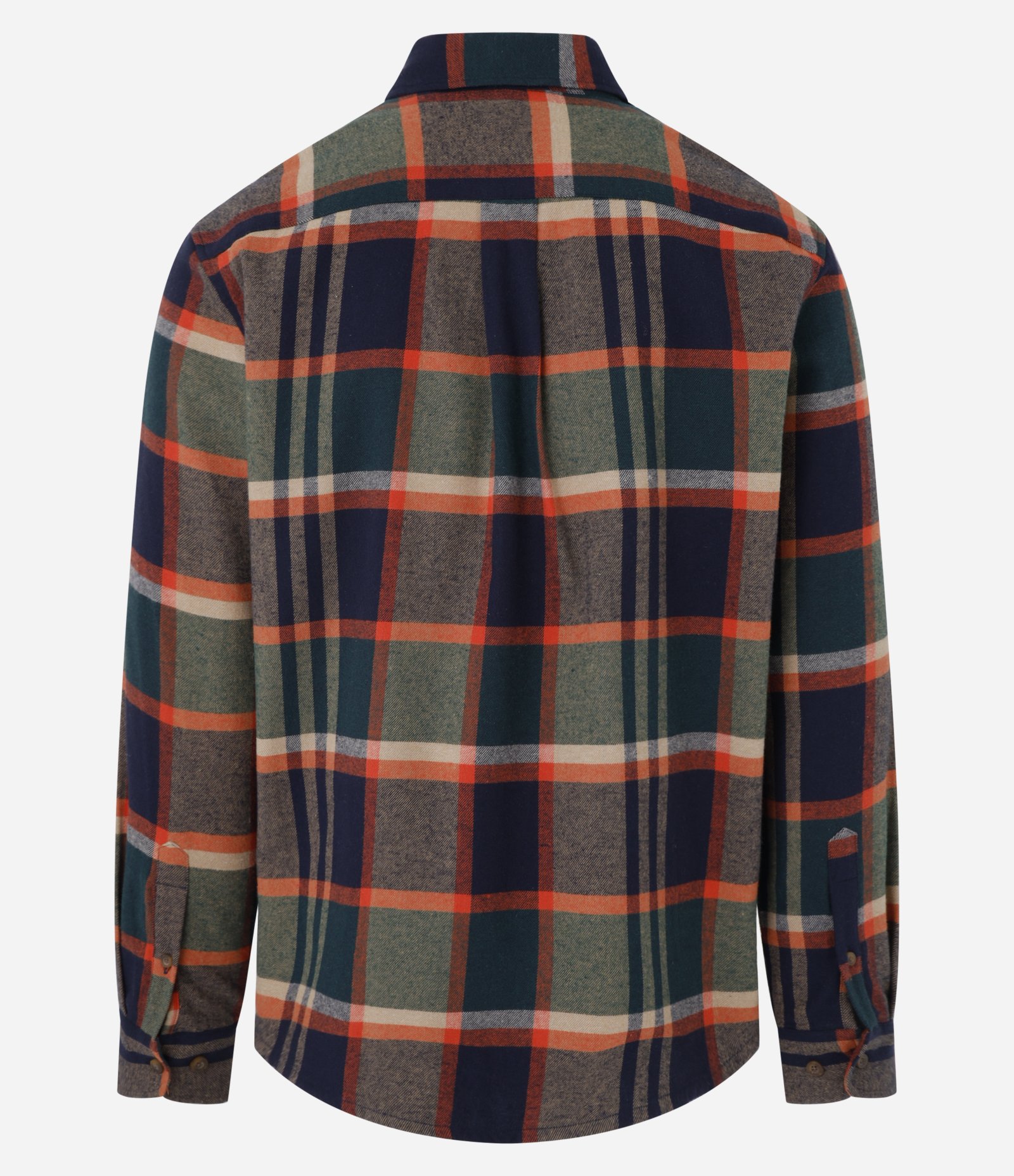 Camisa em Flanela com Estampa Xadrez Laranja/Cinza/Azul 5