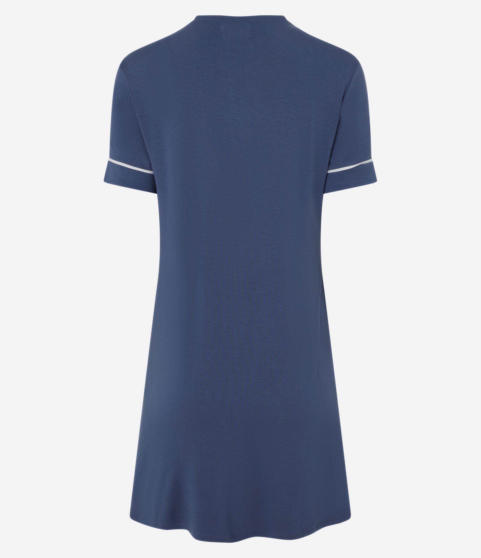 Camisola Manga Curta em Viscose com Detalhes Contrastantes Azul 4