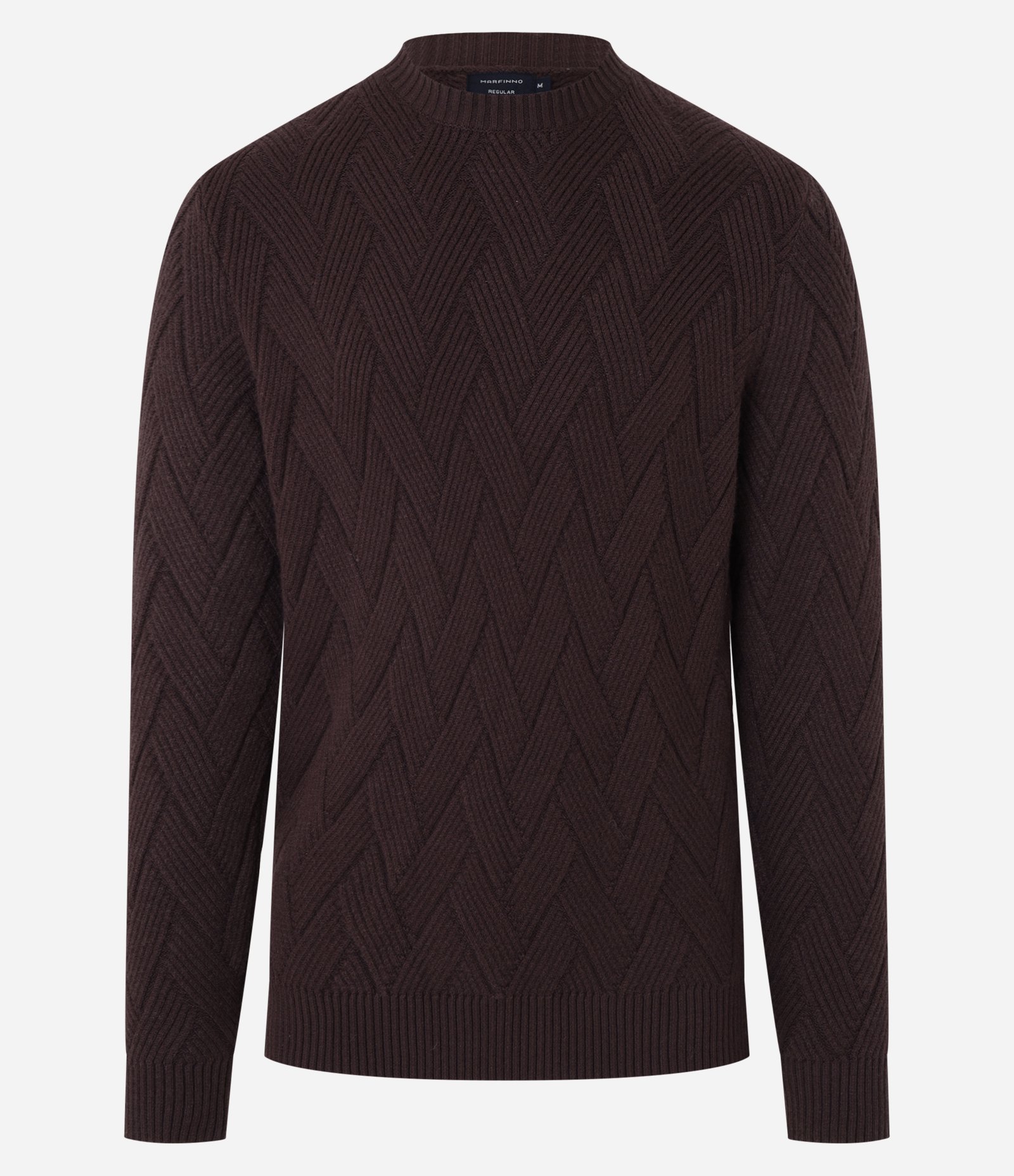 Suéter em Tricô com Textura Trançada Vinho 4