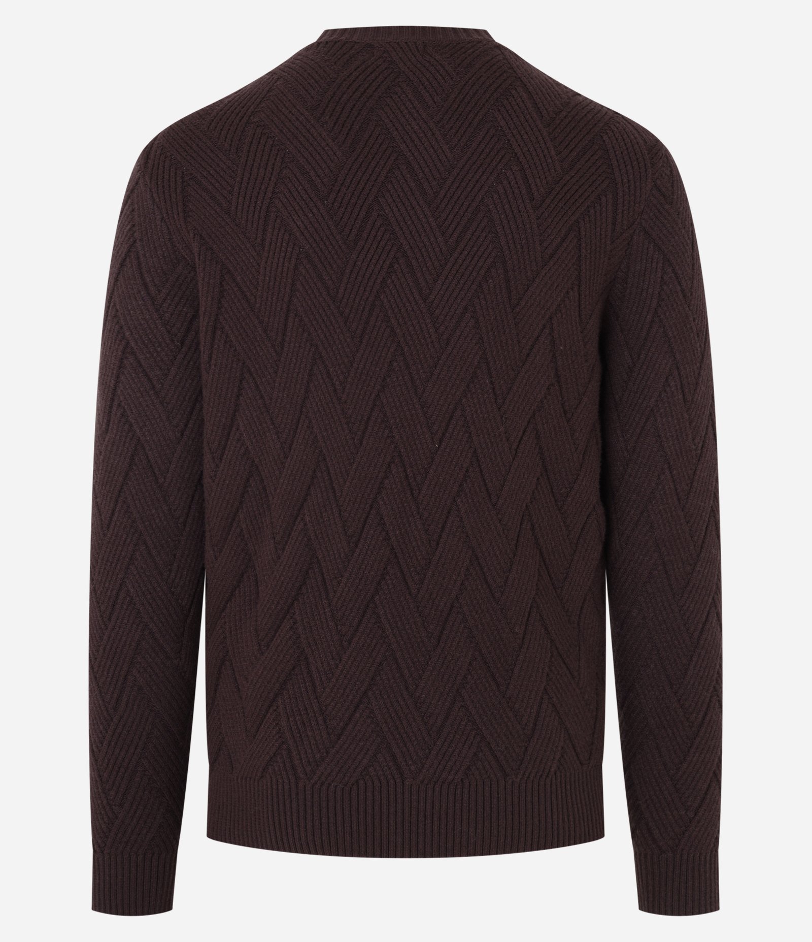 Suéter em Tricô com Textura Trançada Vinho 6