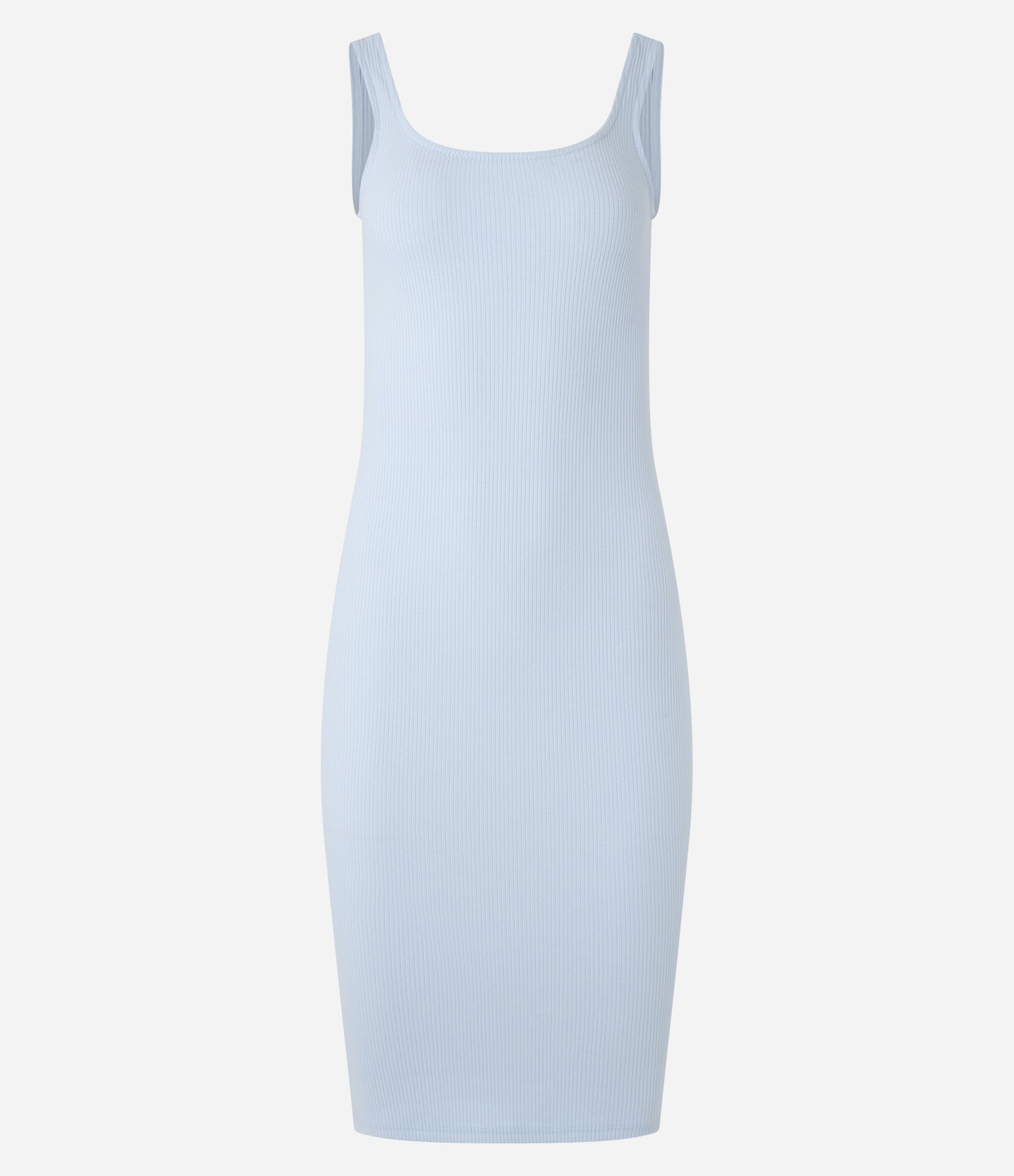 Vestido Midi Básico com Decote Quadrado Azul Claro 4