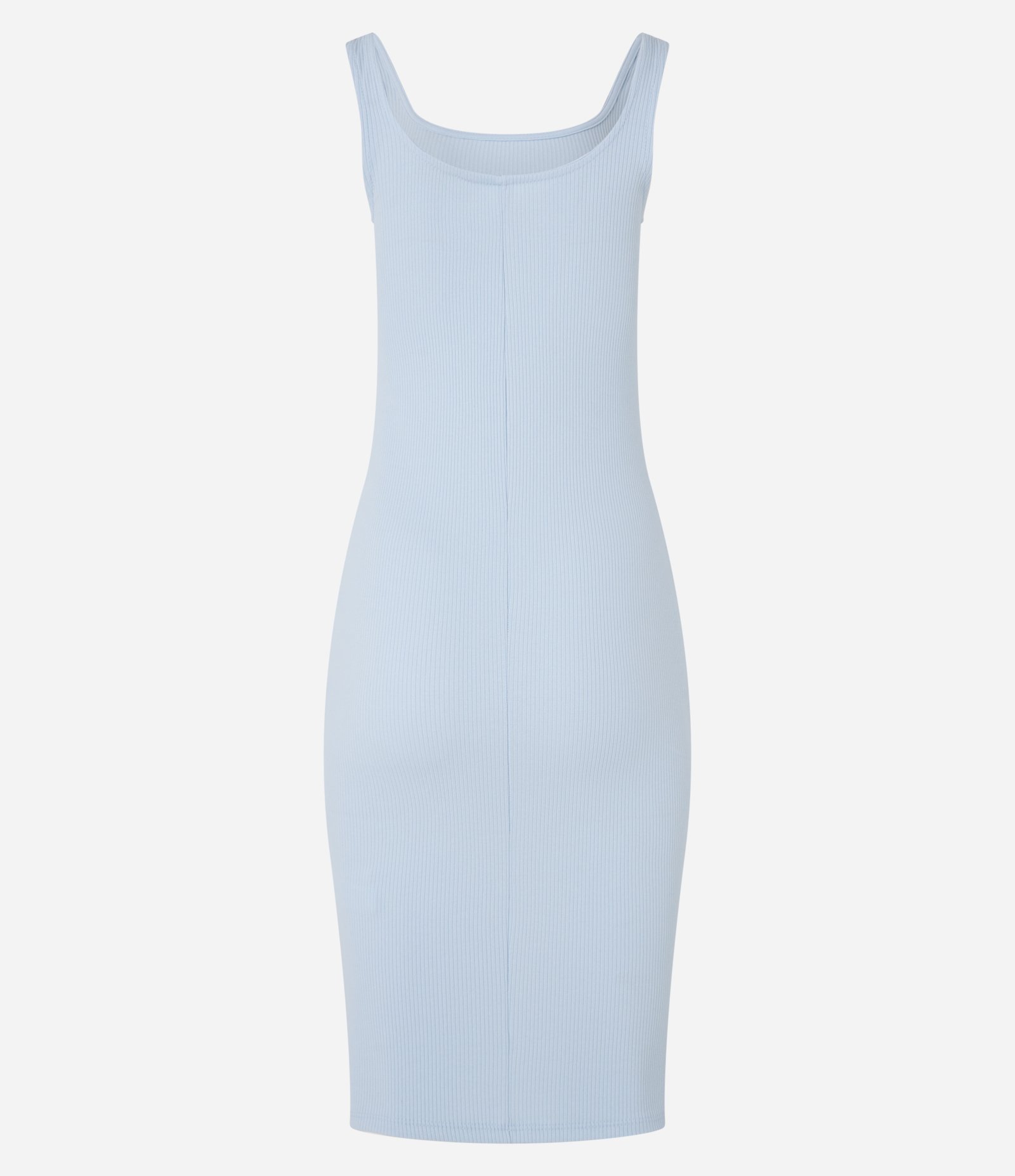 Vestido Midi Básico com Decote Quadrado Azul Claro 6