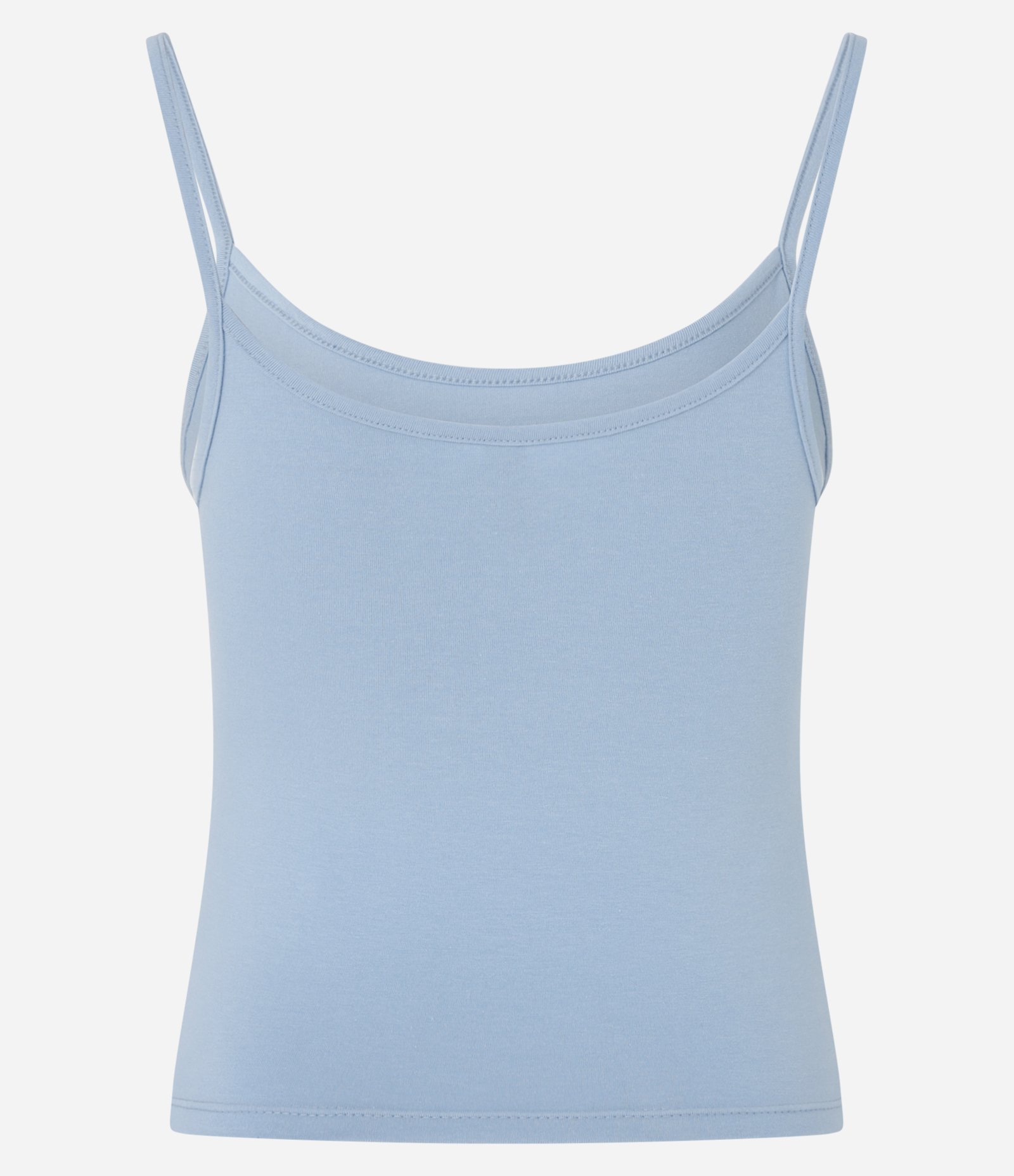 Blusa Cropped em Algodão com Alça Fina Azul 6