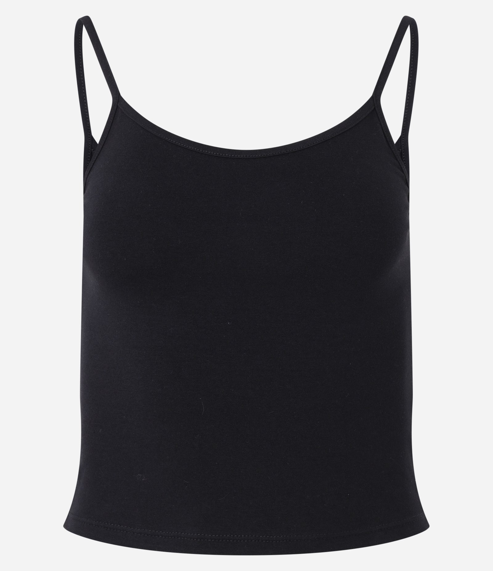 Blusa Cropped em Algodão com Alça Fina Preto 5