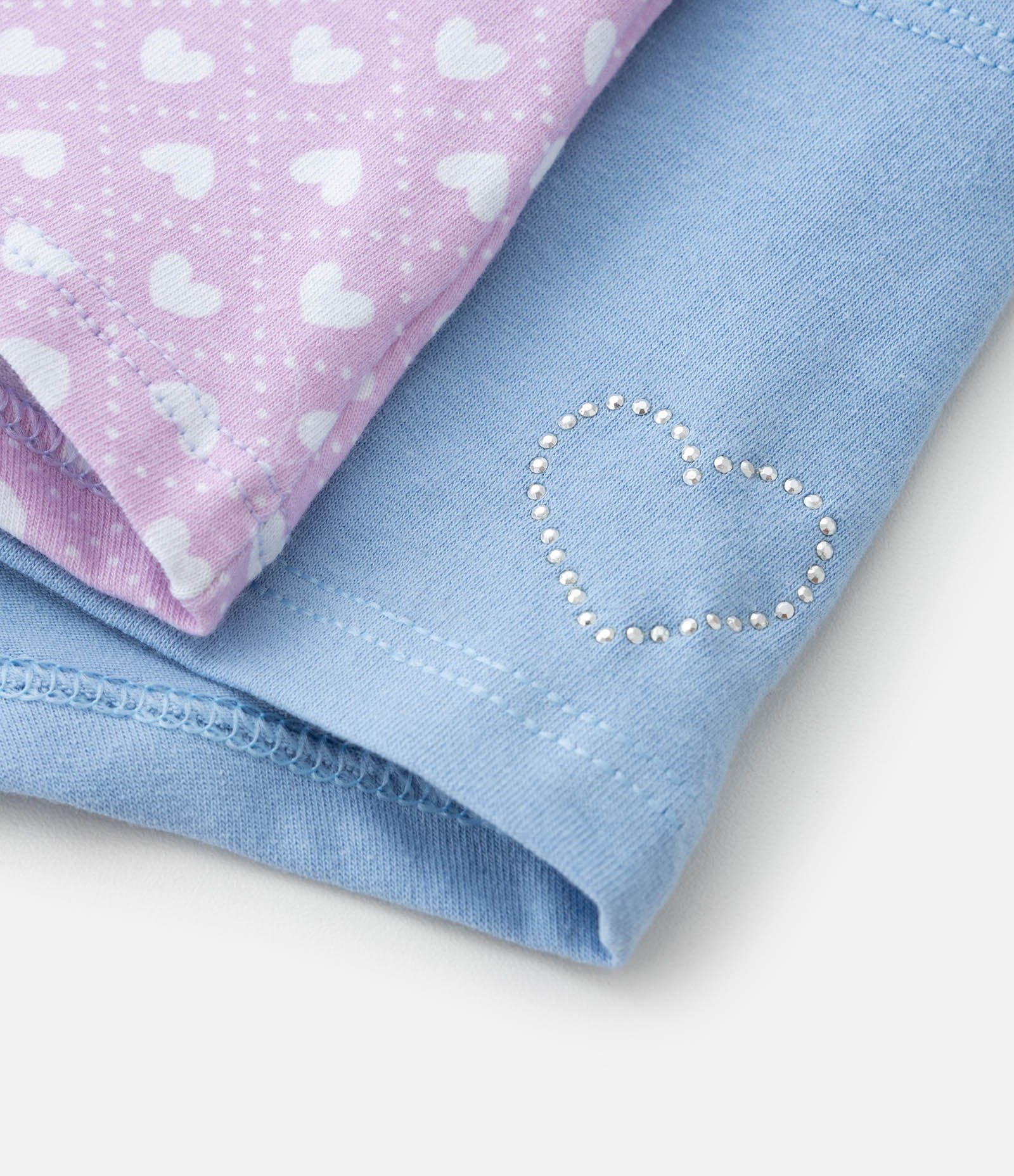 Kit 02 Calcinhas Boxer Infantil com Estampa Corações - Tam 4 a 12 Anos Azul/Rosa 3