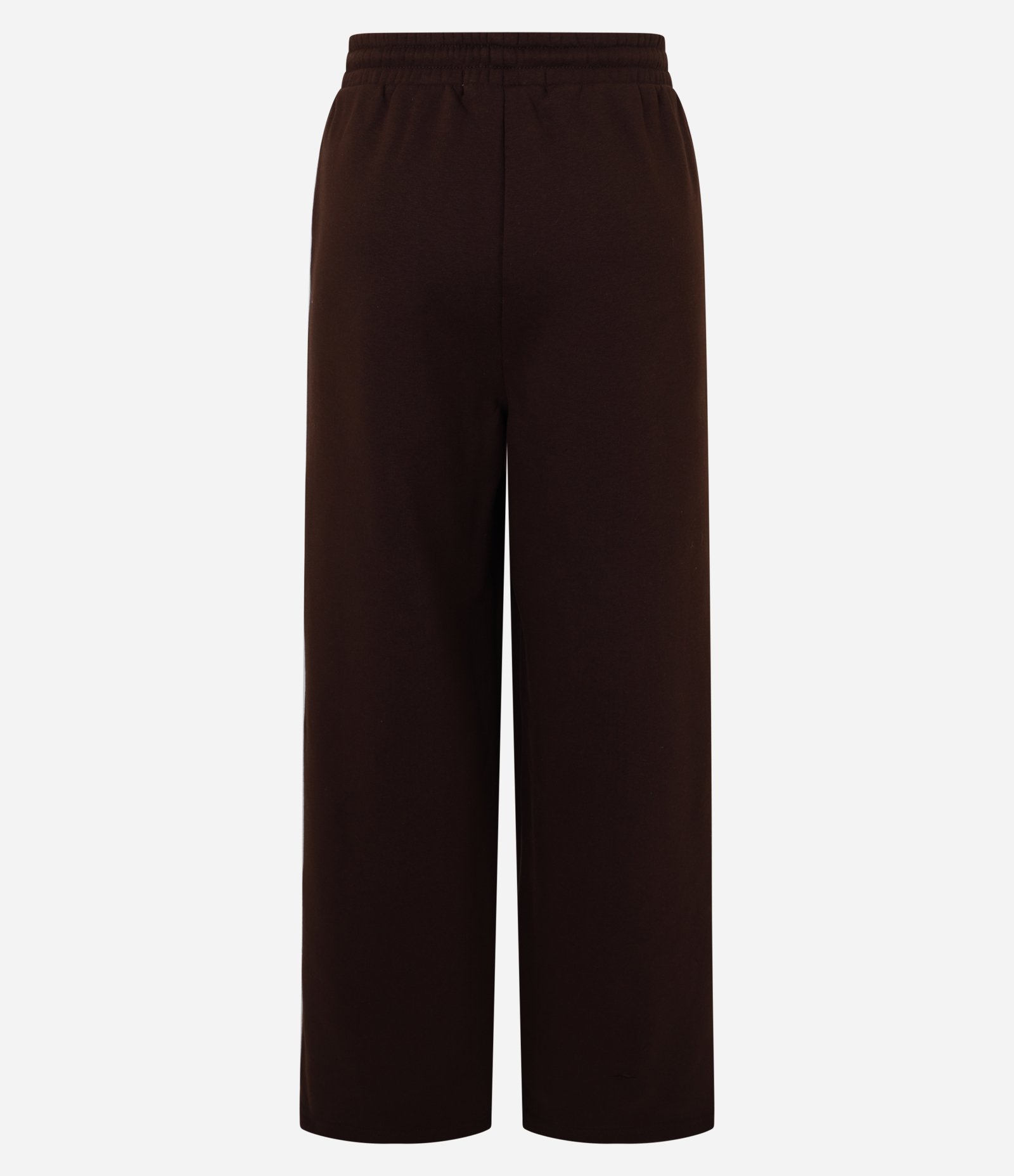 Calça Reta em Moletom com Forro Fleece e Listra Lateral Marrom 7