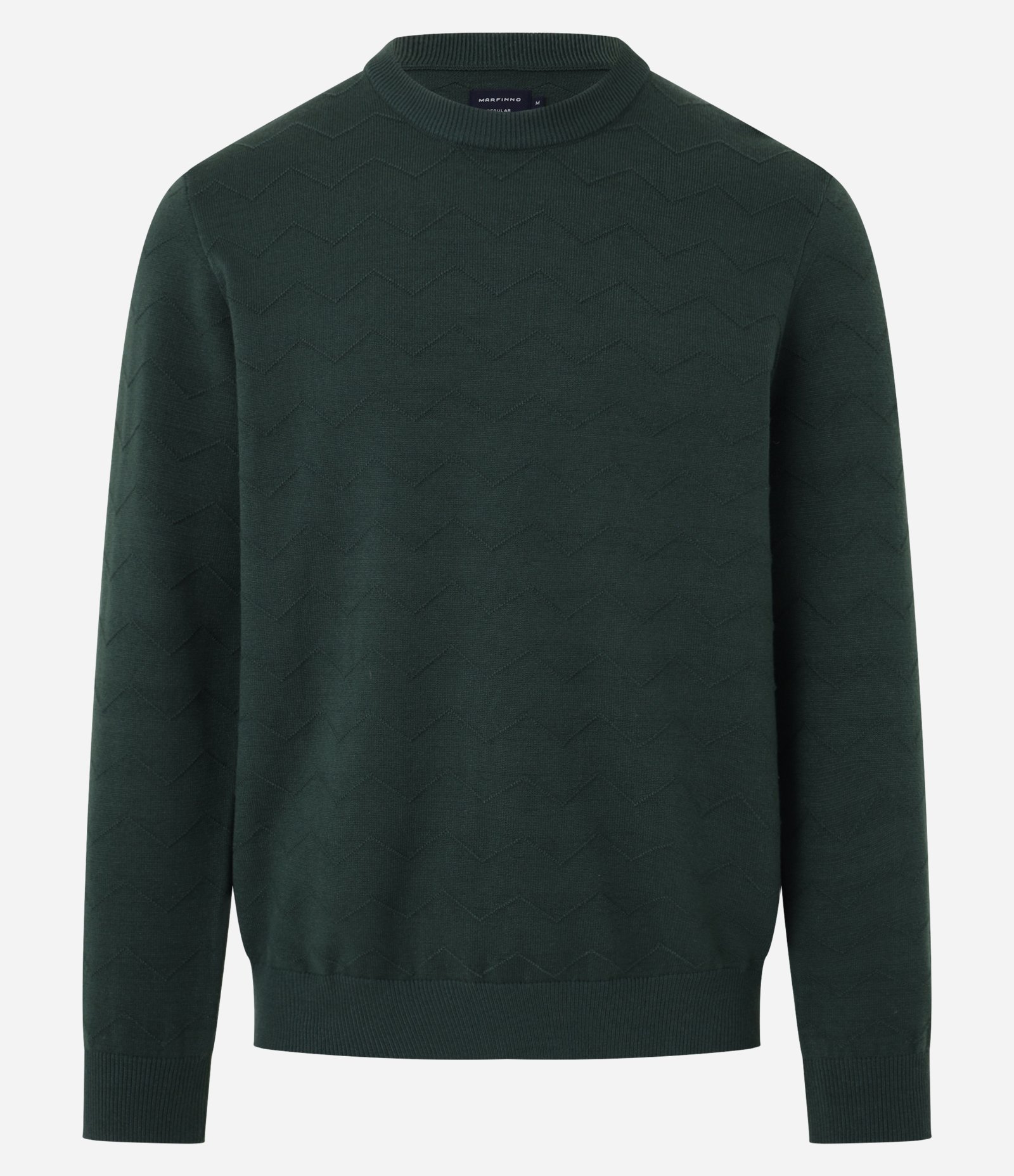 Suéter em Tricô com Textura Zig Zag Verde 1