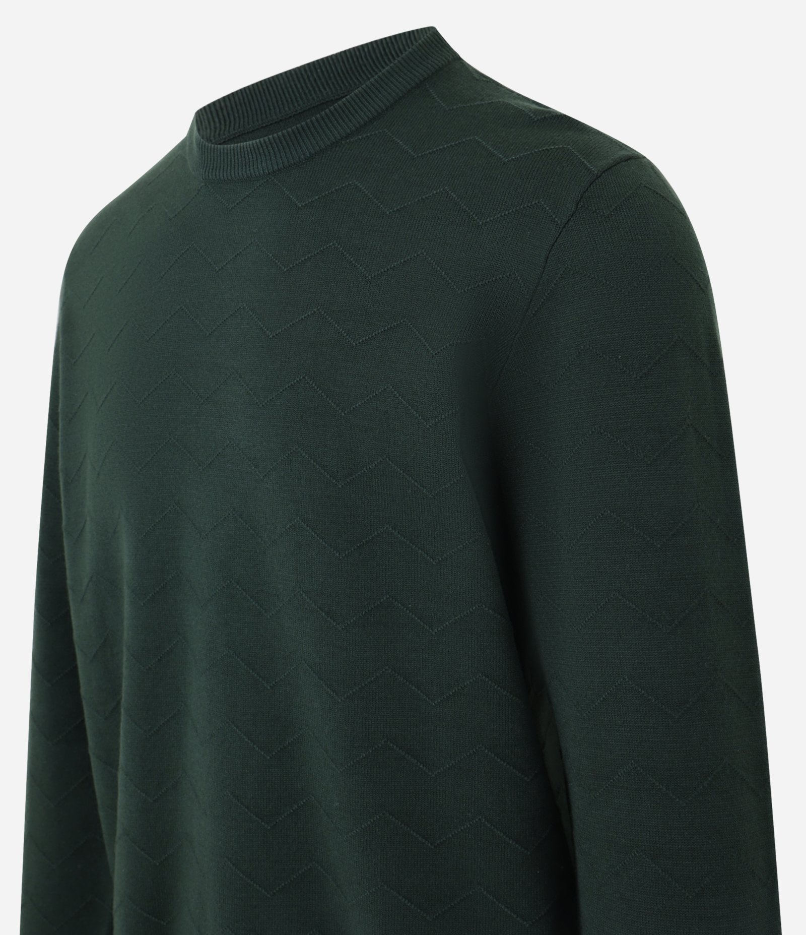 Suéter em Tricô com Textura Zig Zag Verde 2