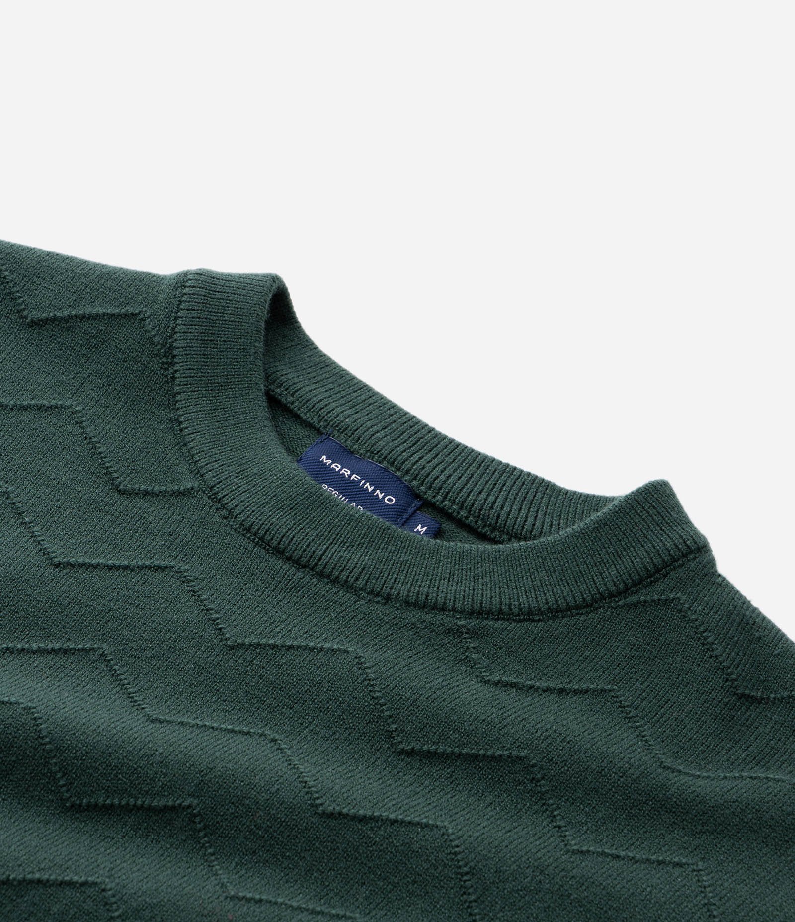 Suéter em Tricô com Textura Zig Zag Verde 8