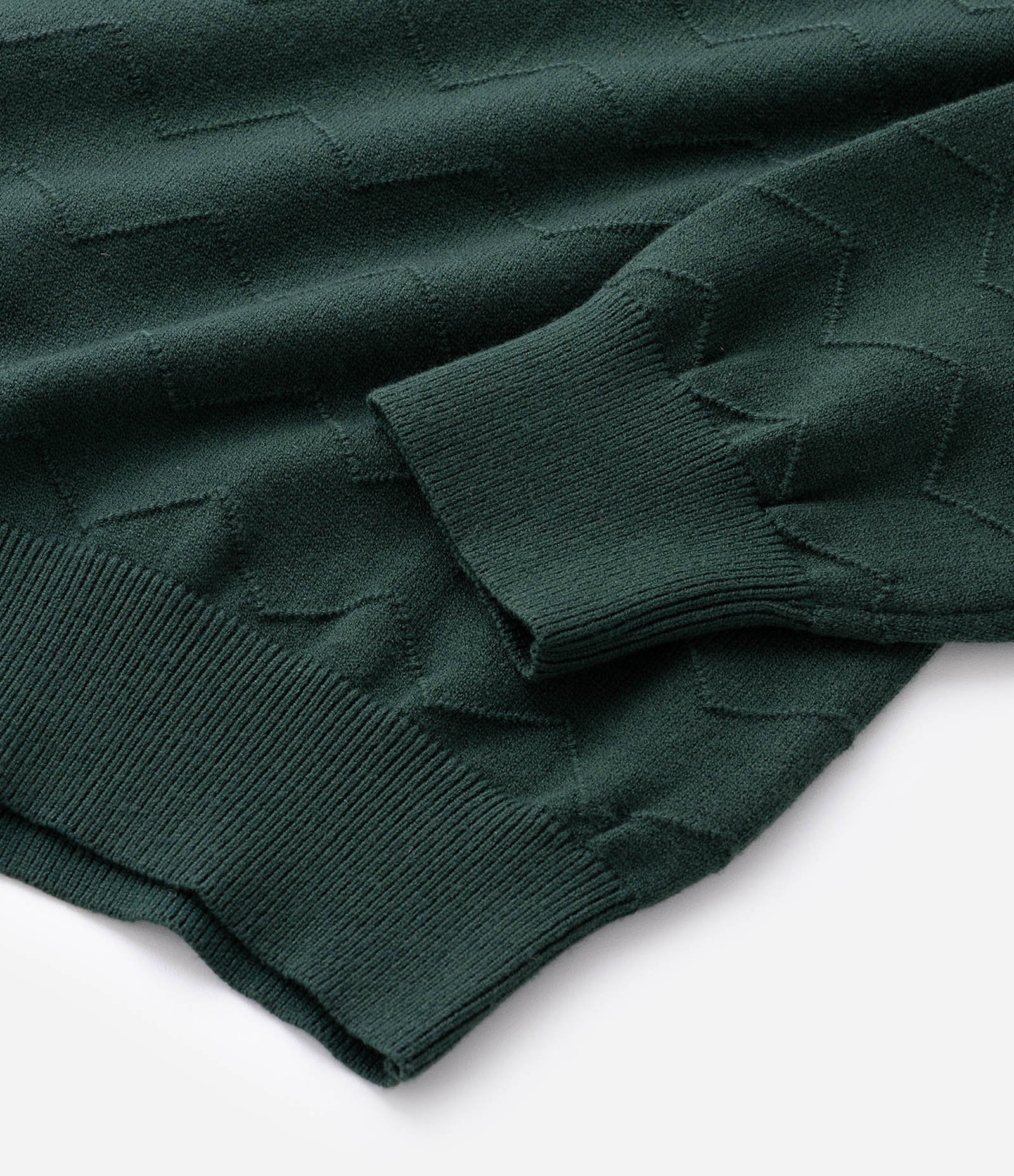 Suéter em Tricô com Textura Zig Zag Verde 9