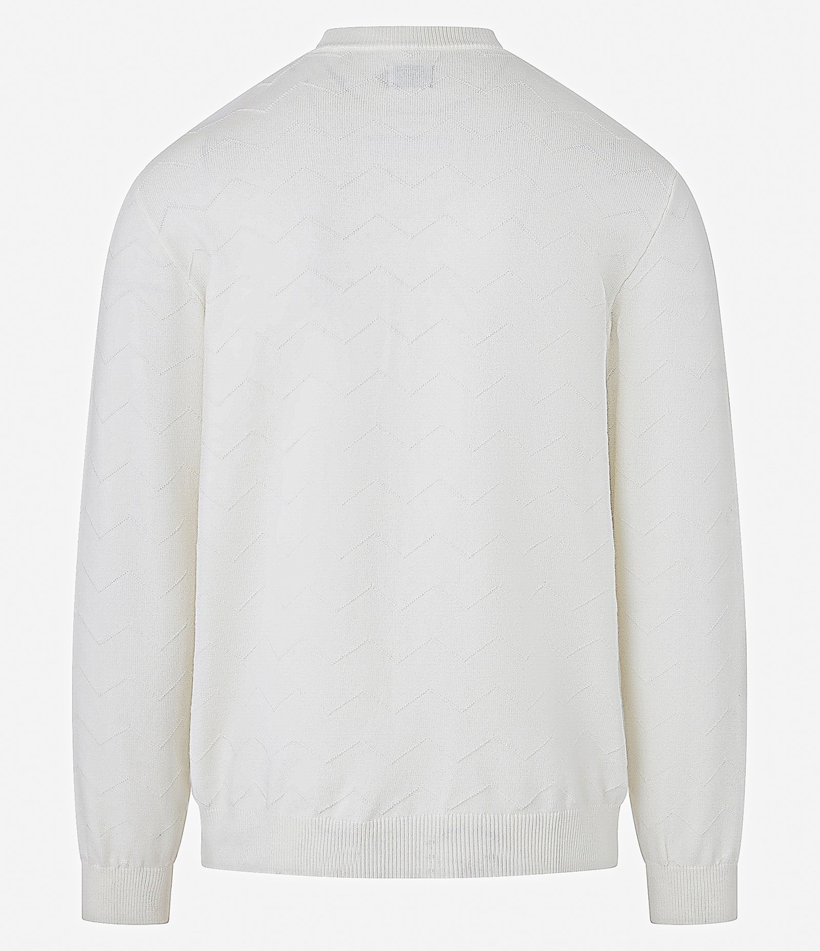 Suéter em Tricô com Textura Zig Zag Branco 3