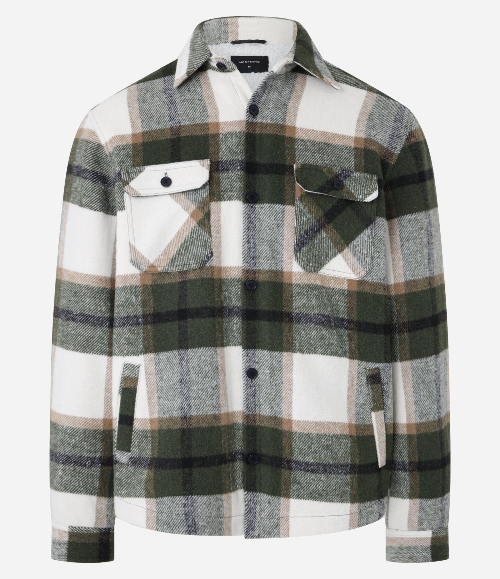 Jaqueta Trucker em Veludo com Estampa Xadrez Verde/ Marrom/ Branco 5