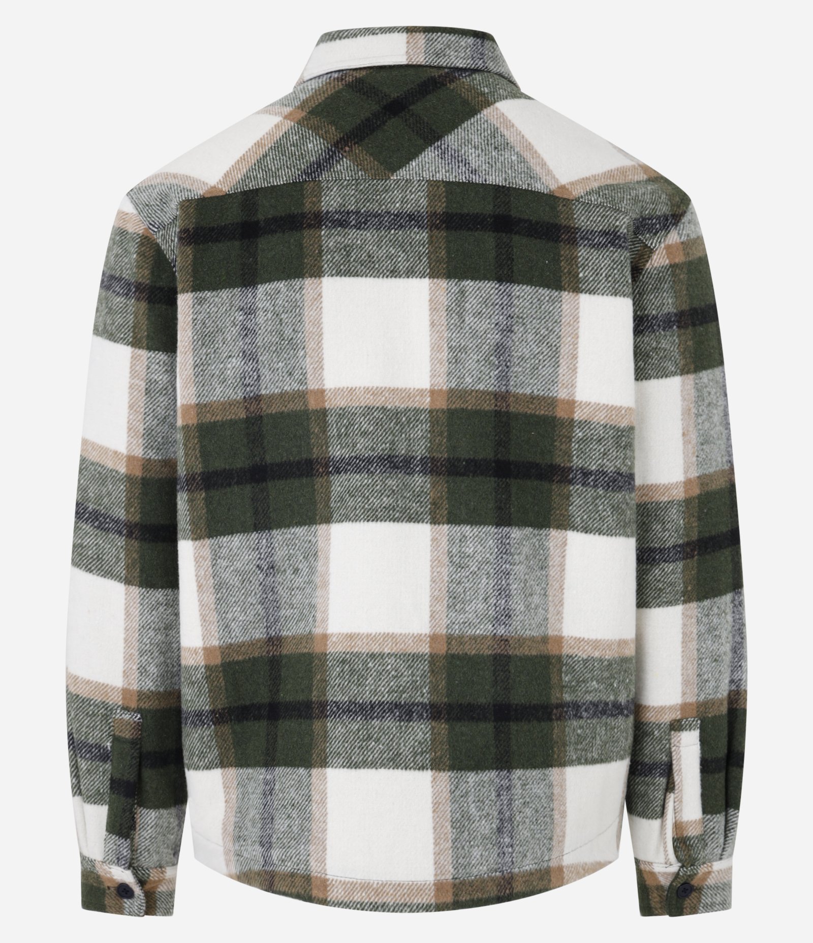 Jaqueta Trucker em Veludo com Estampa Xadrez Verde/ Marrom/ Branco 7