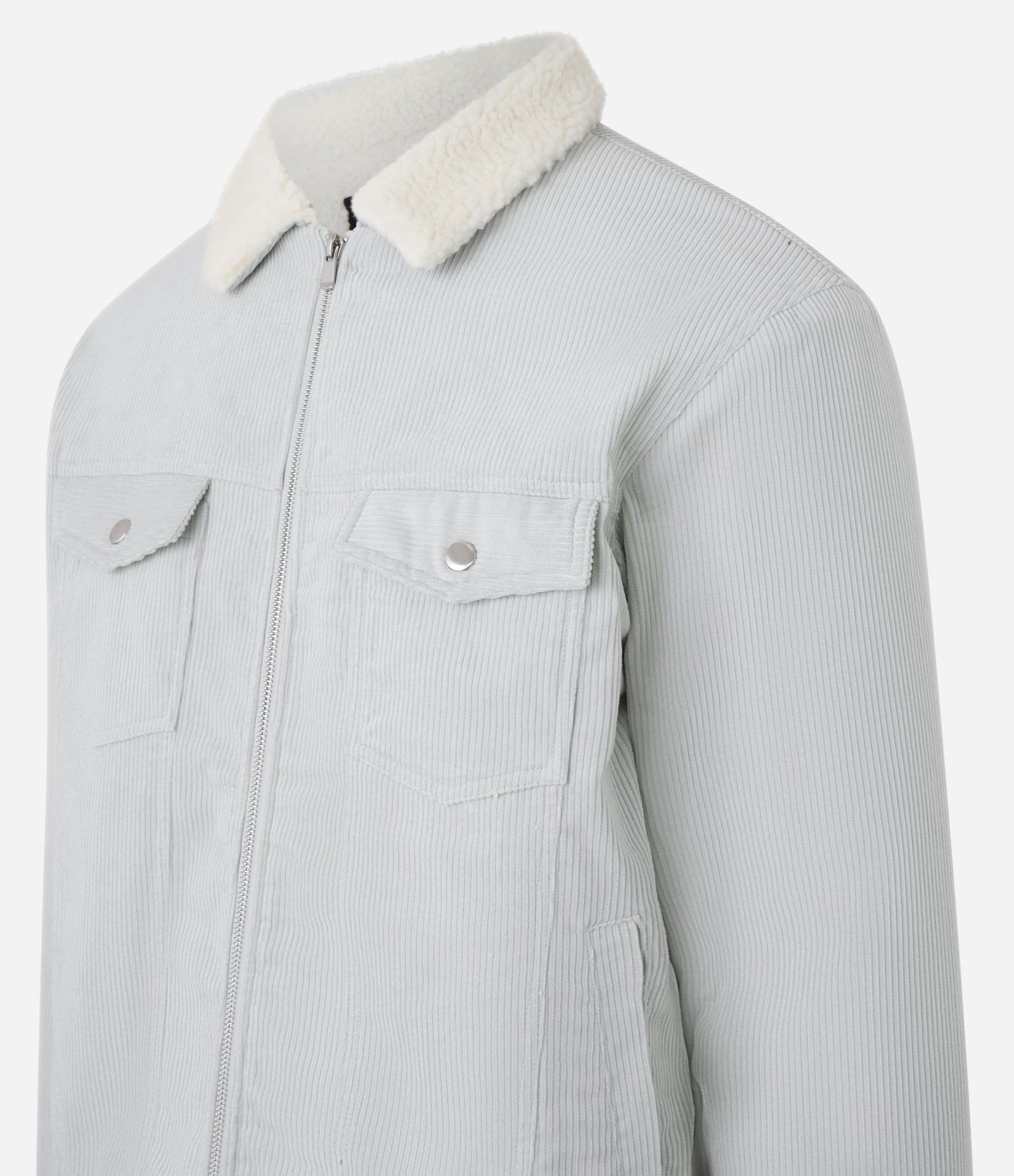 Jaqueta em Veludo com Sherpa Azul 8