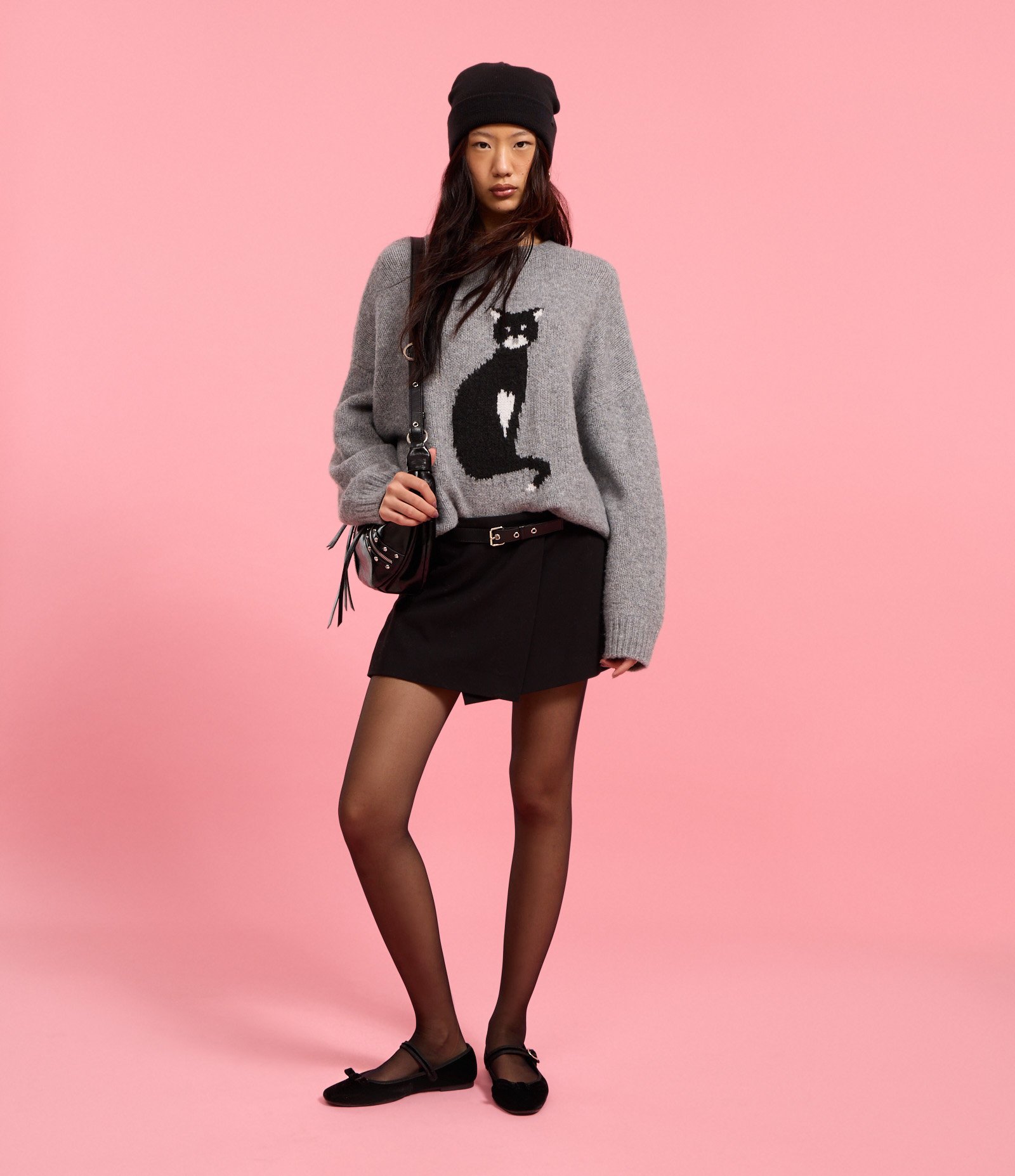 Short Saia em Alfaiataria com Cintinho de Pu e Fivela Preto 6