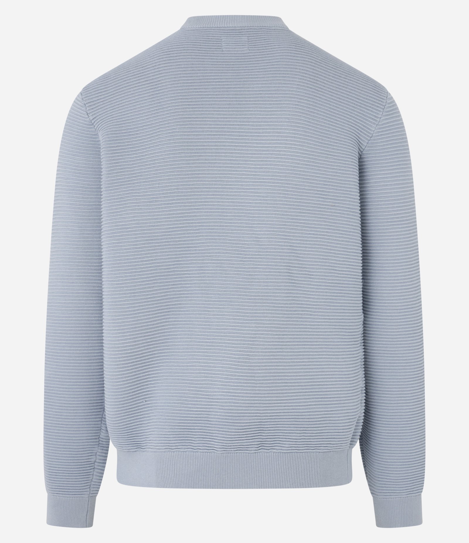 Suéter em Tricô Leve com Texturas Horizontais Azul 3