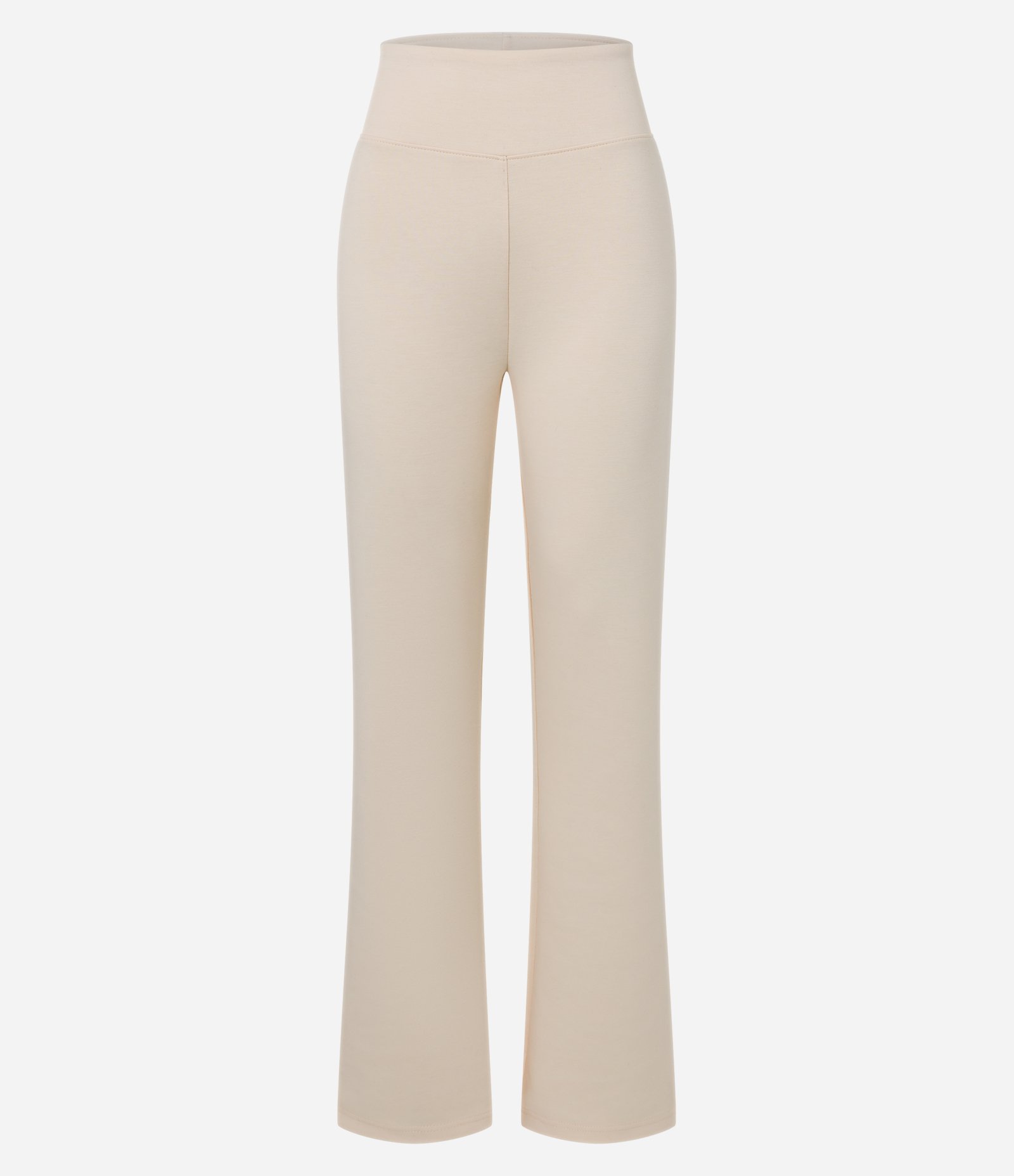 Calça Flare em Moletinho com Forro Fleece Bege 5