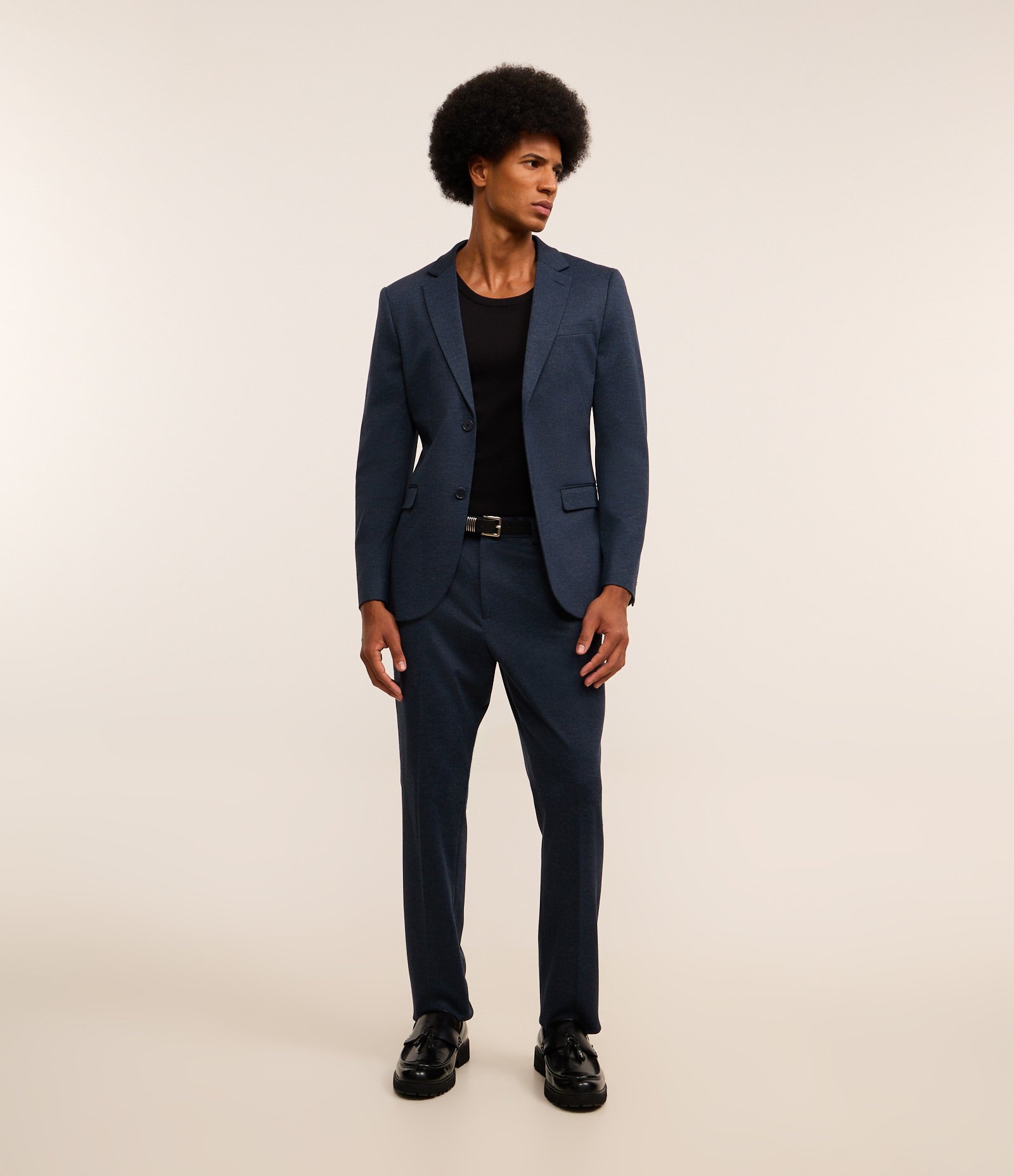 Paletó Alfaiatado em Viscose com Elastano Azul Marinho 2