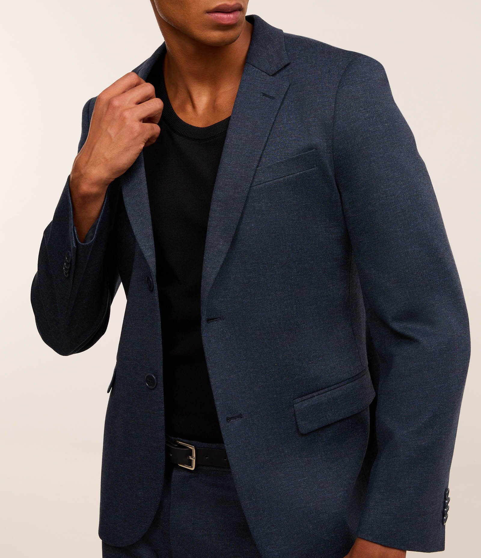 Paletó Alfaiatado em Viscose com Elastano Azul Marinho 3