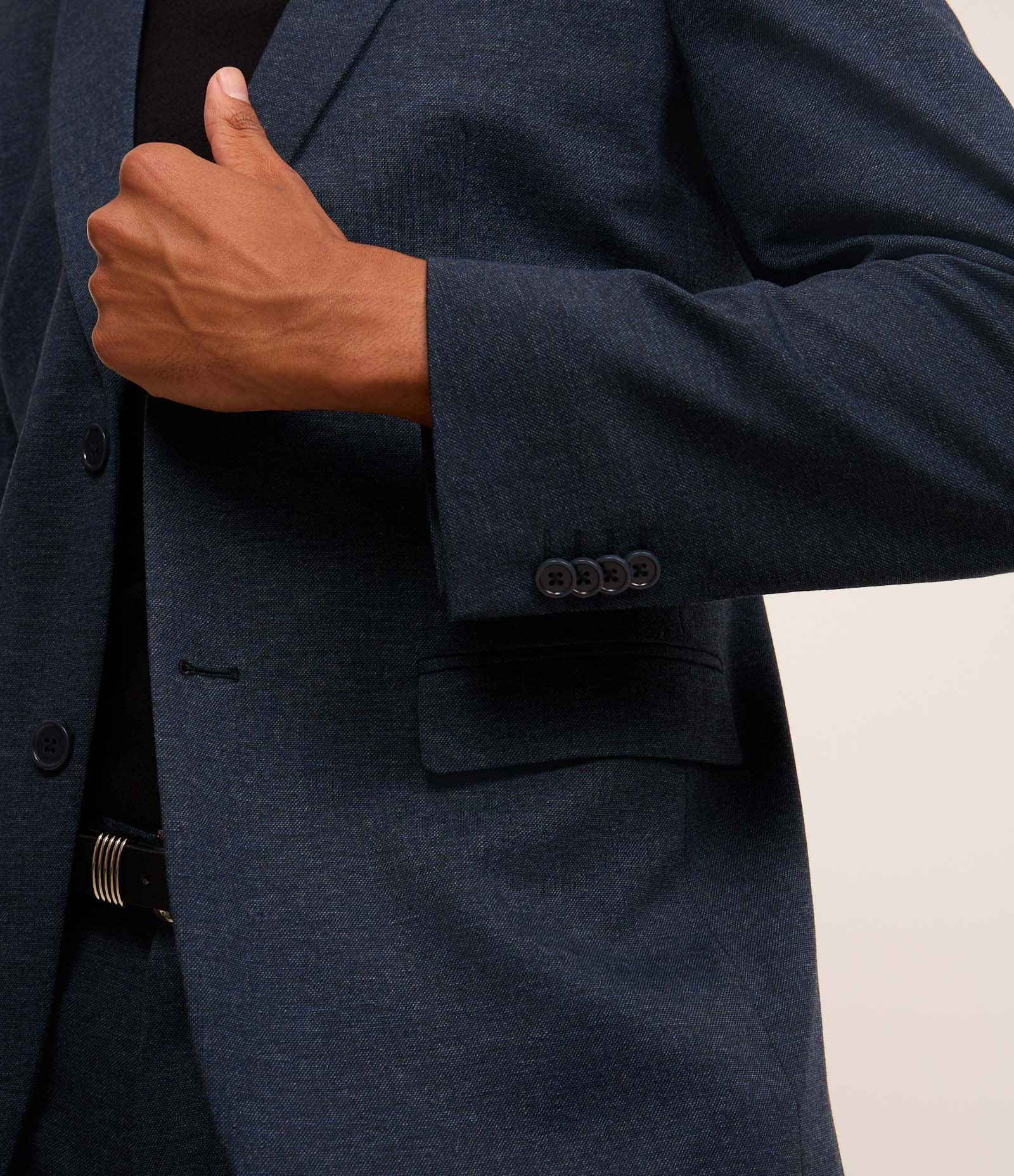 Paletó Alfaiatado em Viscose com Elastano Azul Marinho 4