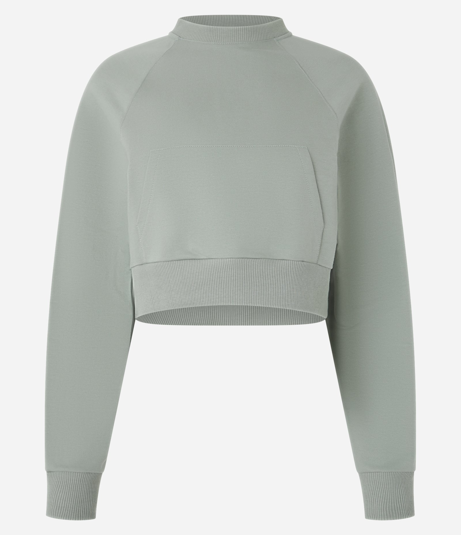 Blusão Cropped em Moletom com Bolsos Verde 4