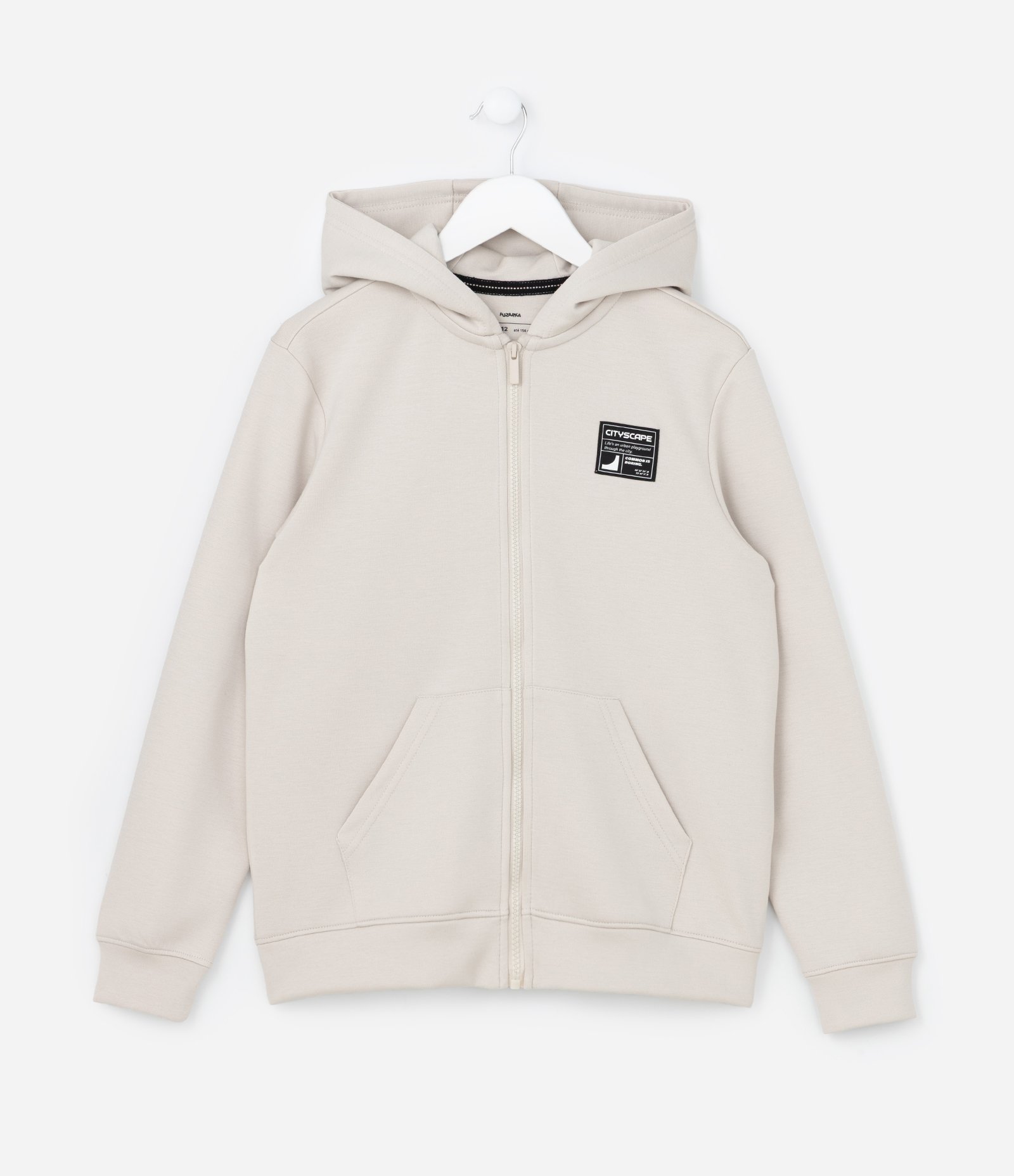 Jaqueta Infantil em Malha Dupla com Capuz - Tam 5 a 14 Anos Bege 7