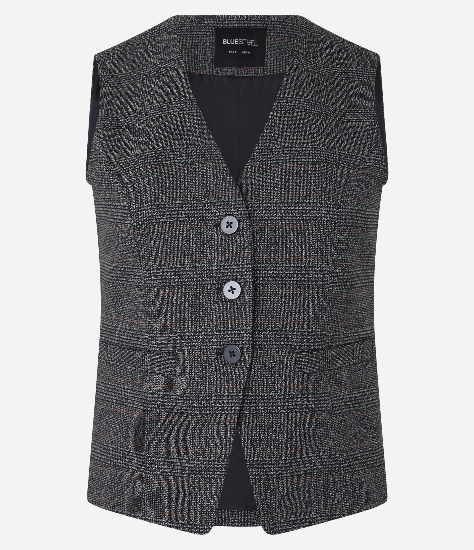 Colete Alongado em Alfaiataria com Botões Frontais Cinza 1