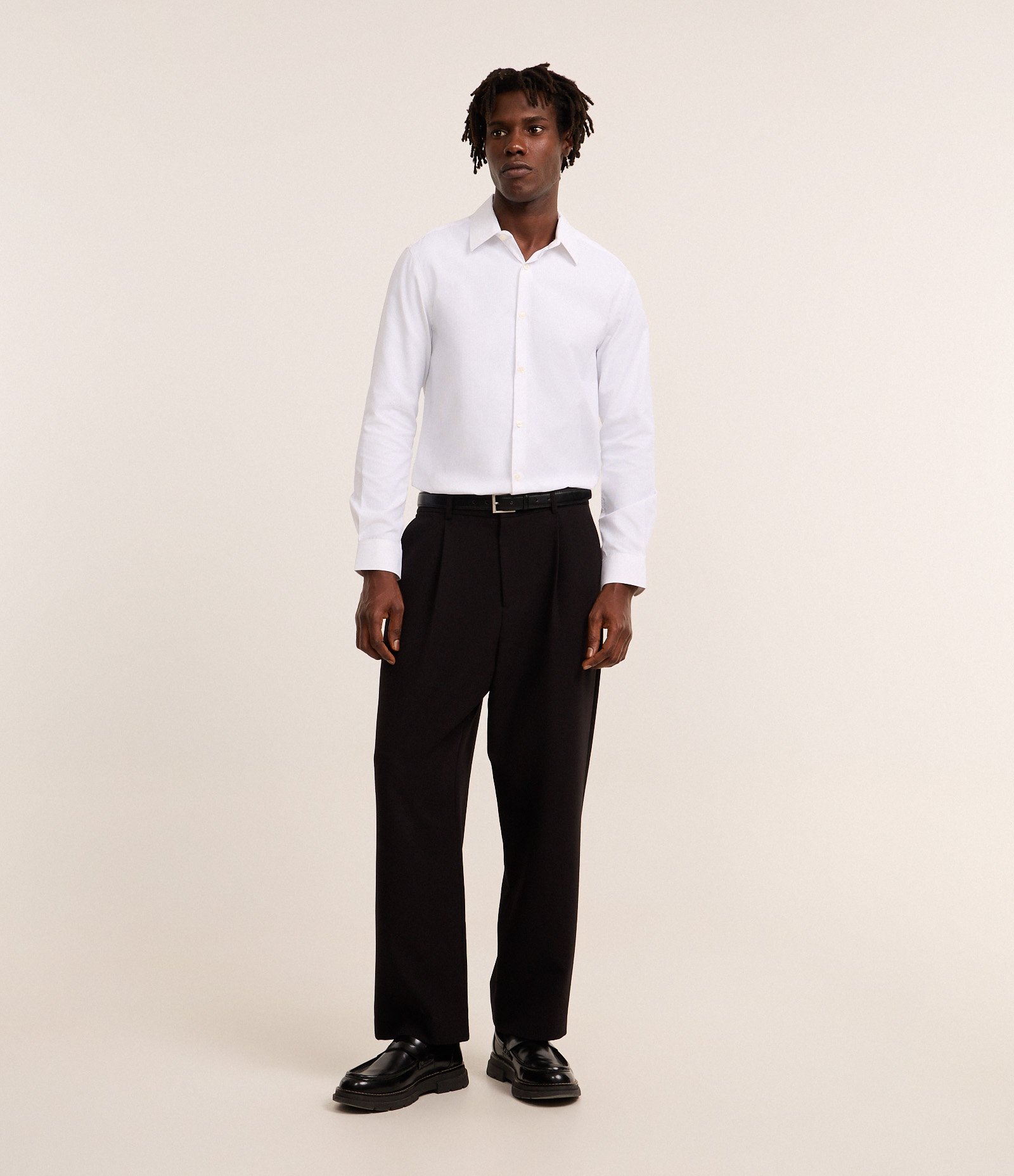 Camisa Regular com Textura Canelada Branco 2