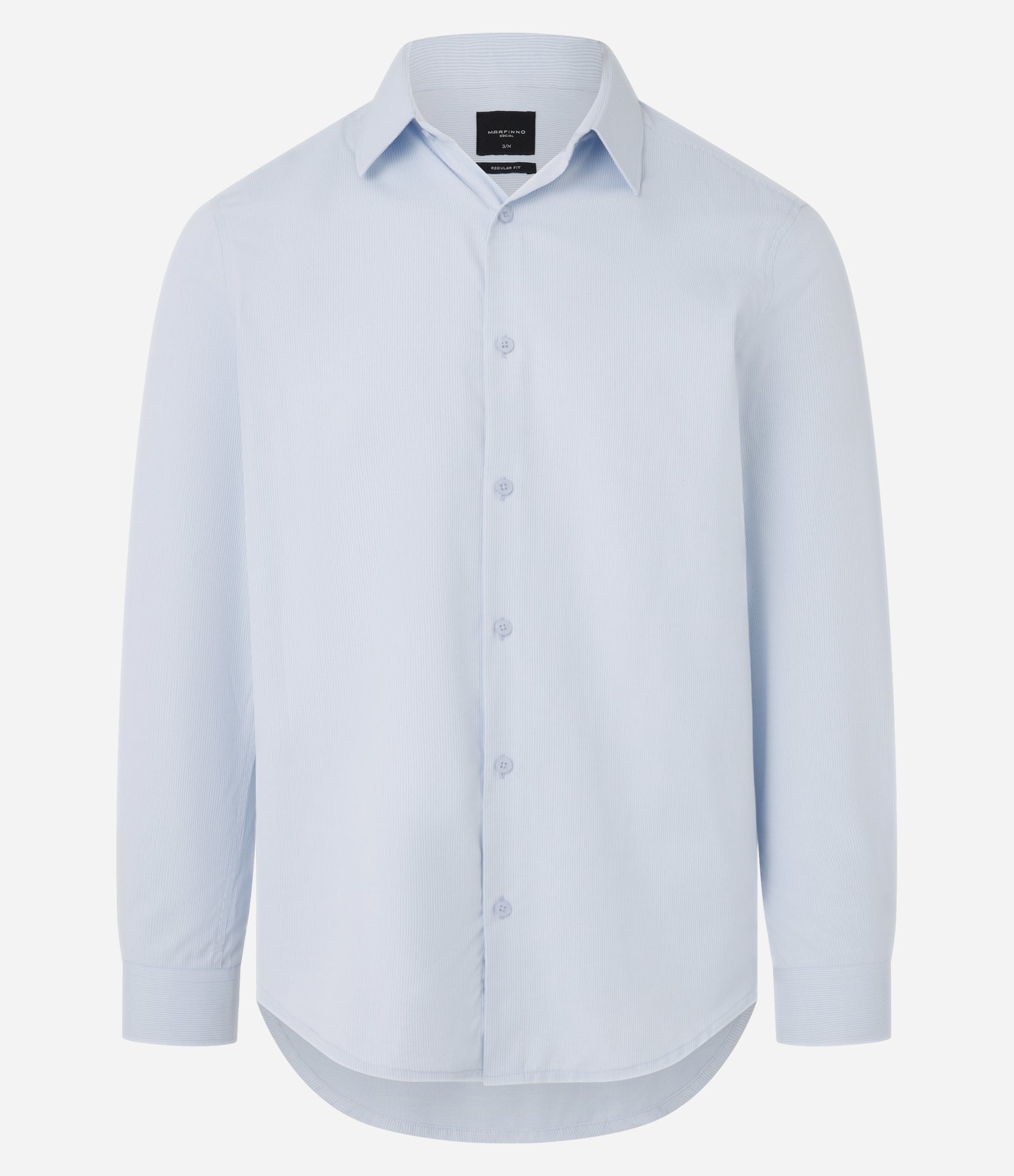Camisa Regular com Textura Canelada Azul 4