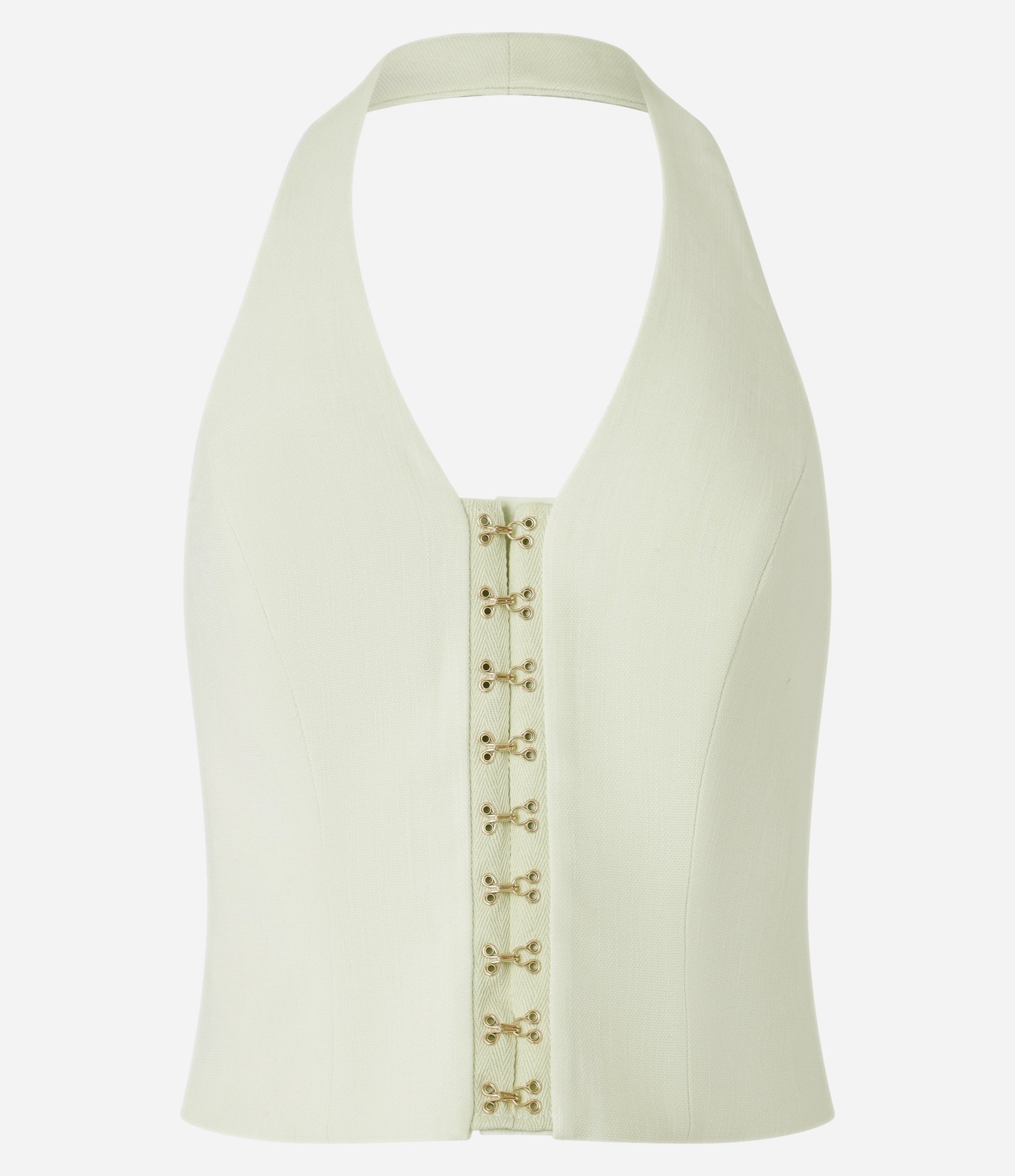 Blusa Frente Única Alfaiatada com Colchetes Verde Claro 6